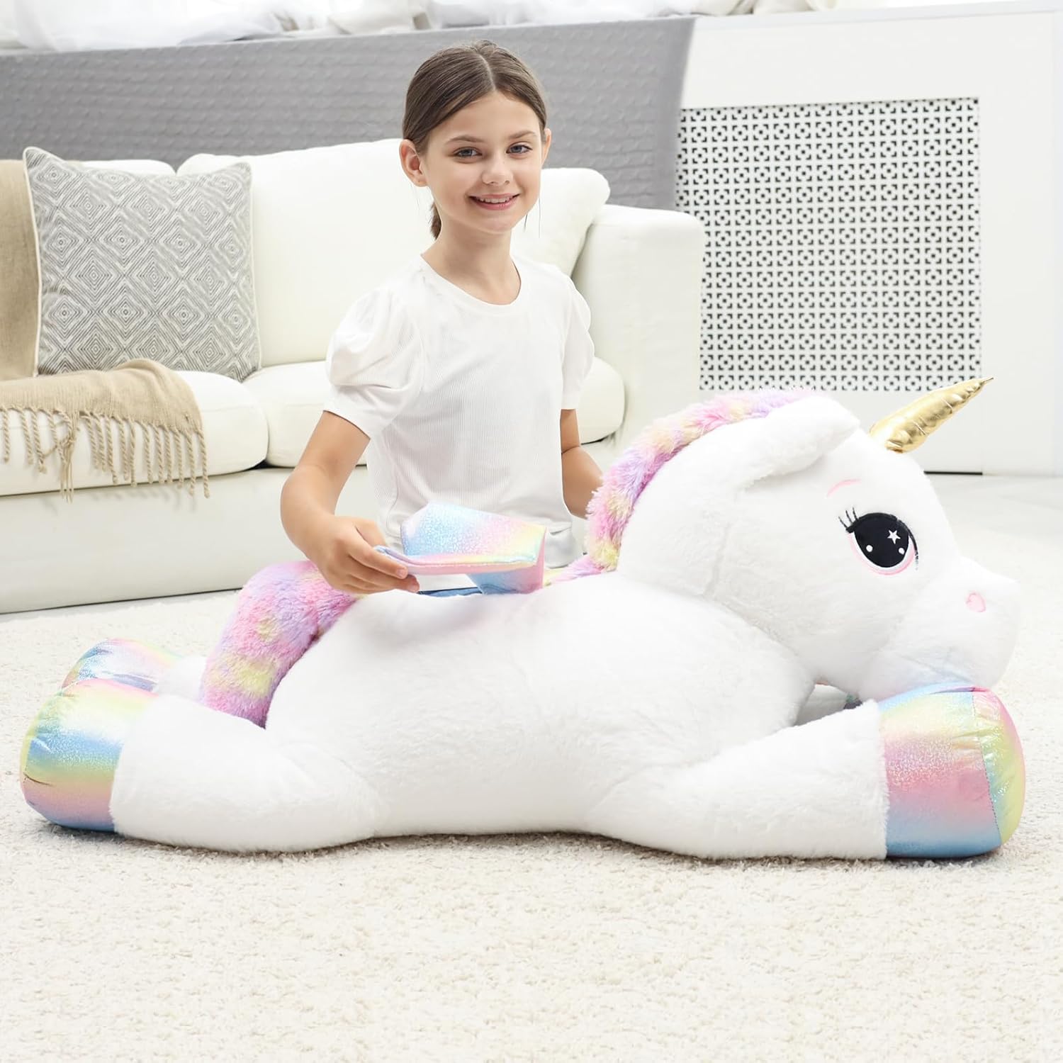 44 Inch Giant Unicorn Plush Pillow Toy