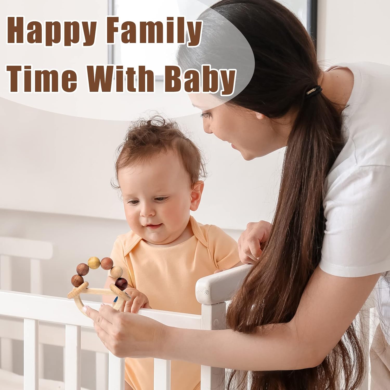 Busy Edition Wooden Rattles for Newborns and Toddlers 0-12 Months