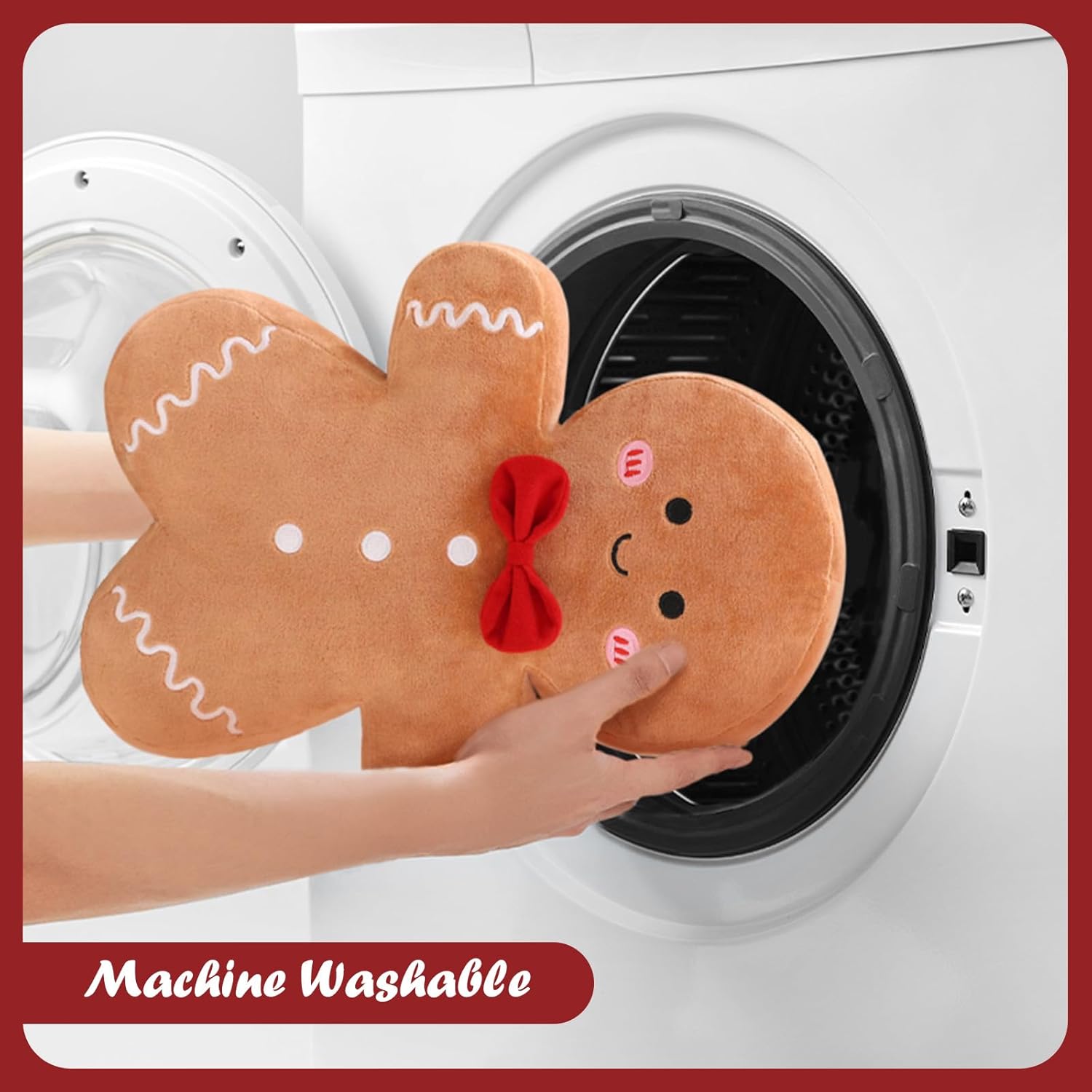 Christmas Gingerbread Man Plush Pillow Decor 1
