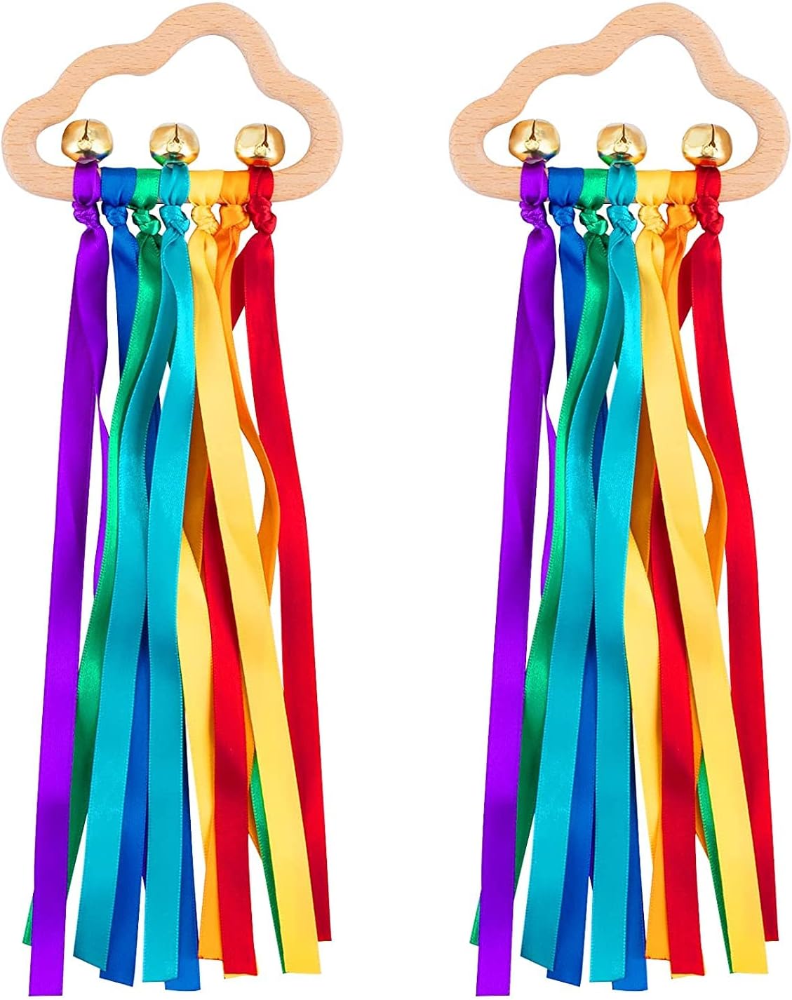 FPVERA Rainbow Wooden Rattle Toy Set 2PCS