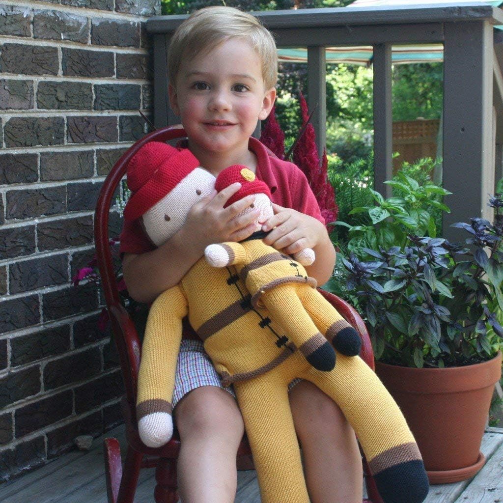ZUBELS Baby Hand-Knit Frank The Fireman Plush Doll 12-Inch 1