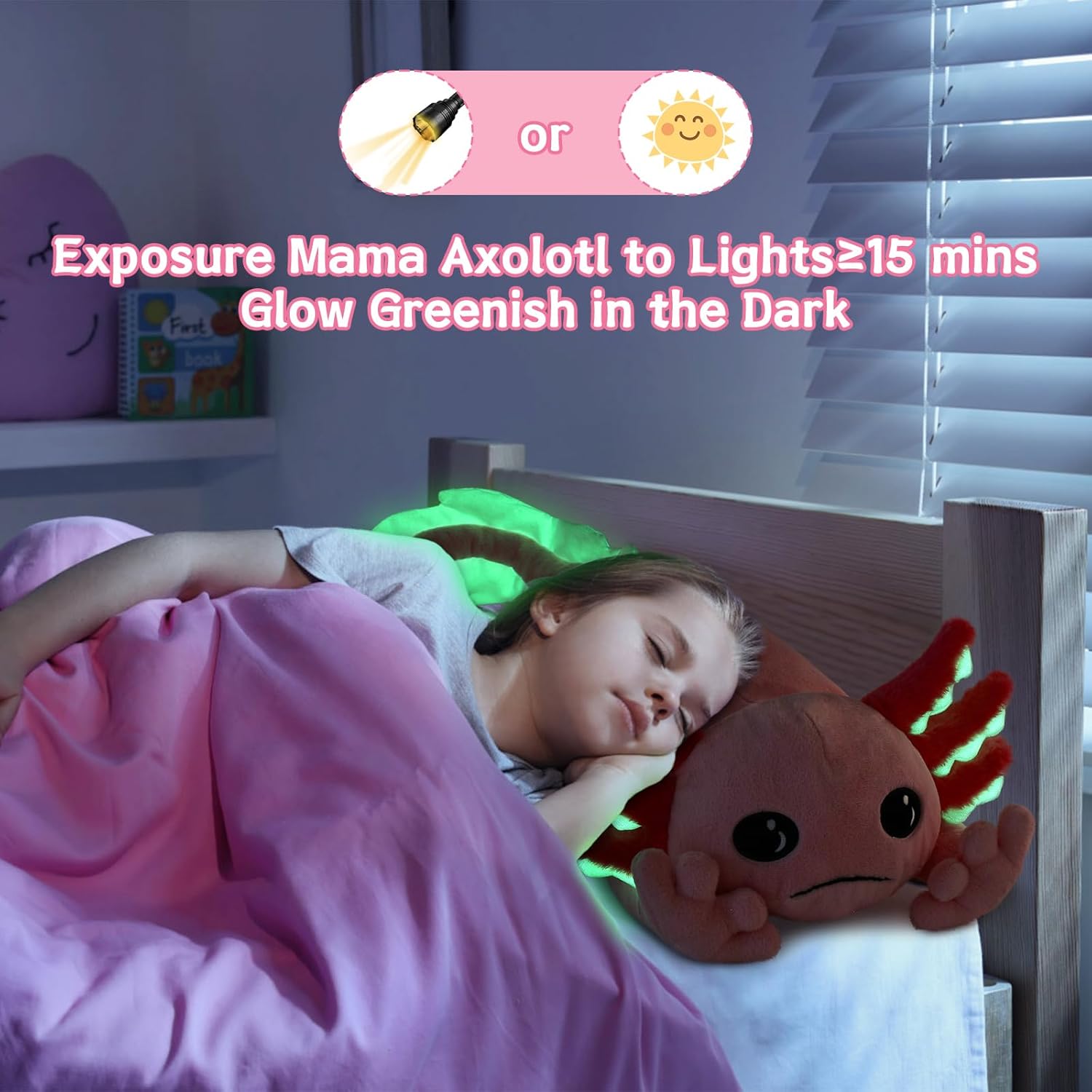 MaoGoLan Glow Axolotl Plush Pillow 5Pcs Set