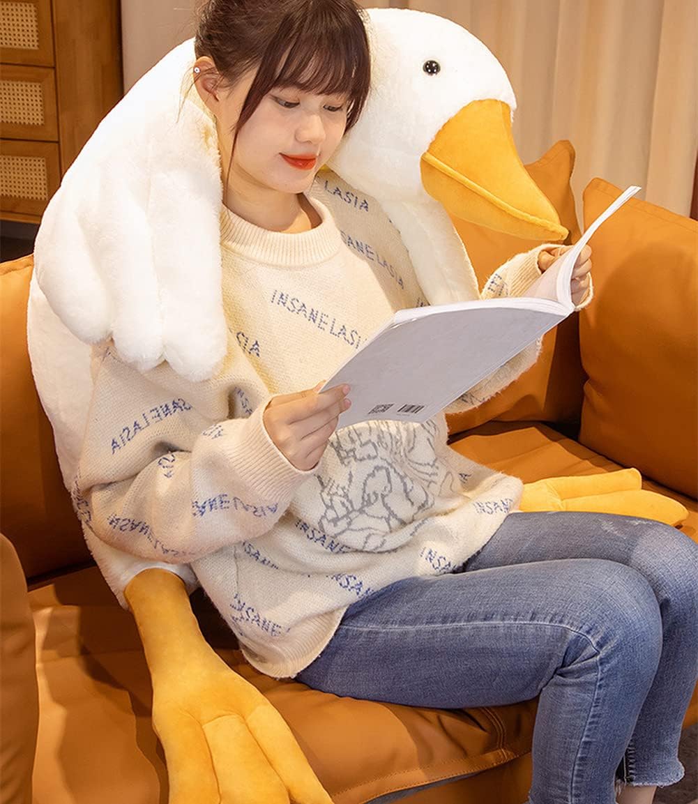 Giant Fat Goose Plush Pillow 63 in Soft Furry Swan Hugging Pillow