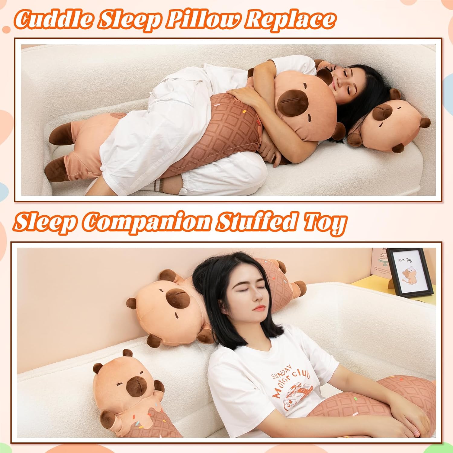 MINISO Capybara Plush Pillow Stuffed Animal 20 Inch