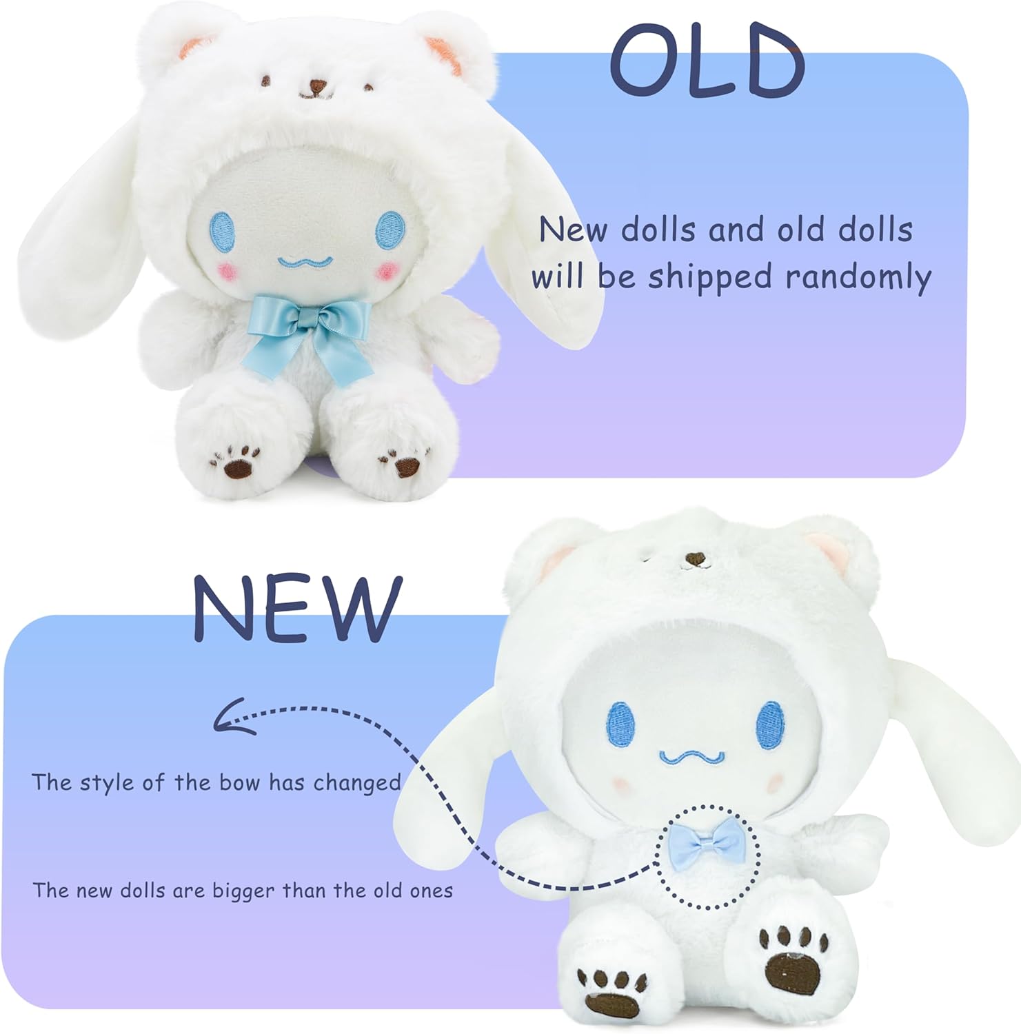 Kawaii Cartoon White Bear Plush Soft Toy Doll
