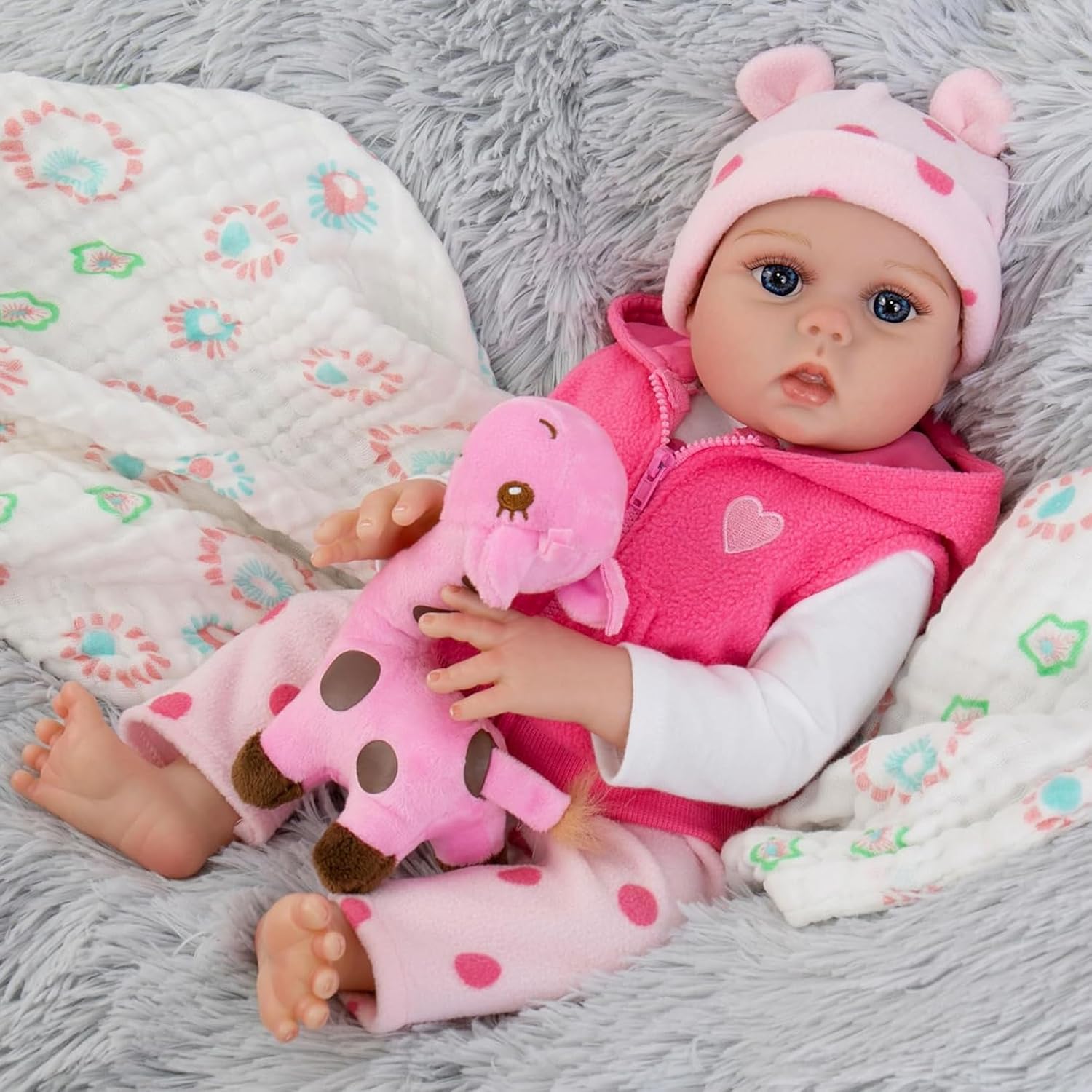 HEHUZY 22 Inch Realistic Reborn Baby Doll Girl