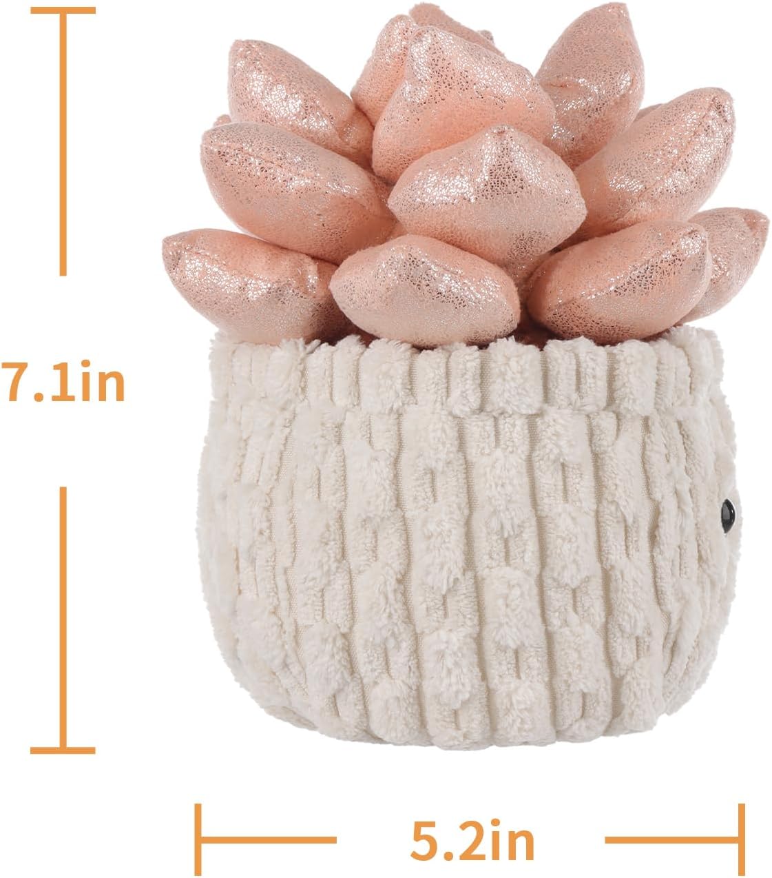 Apricot Lamb Potted Shiny Succulents Plush Stuffed Animal for Kids
