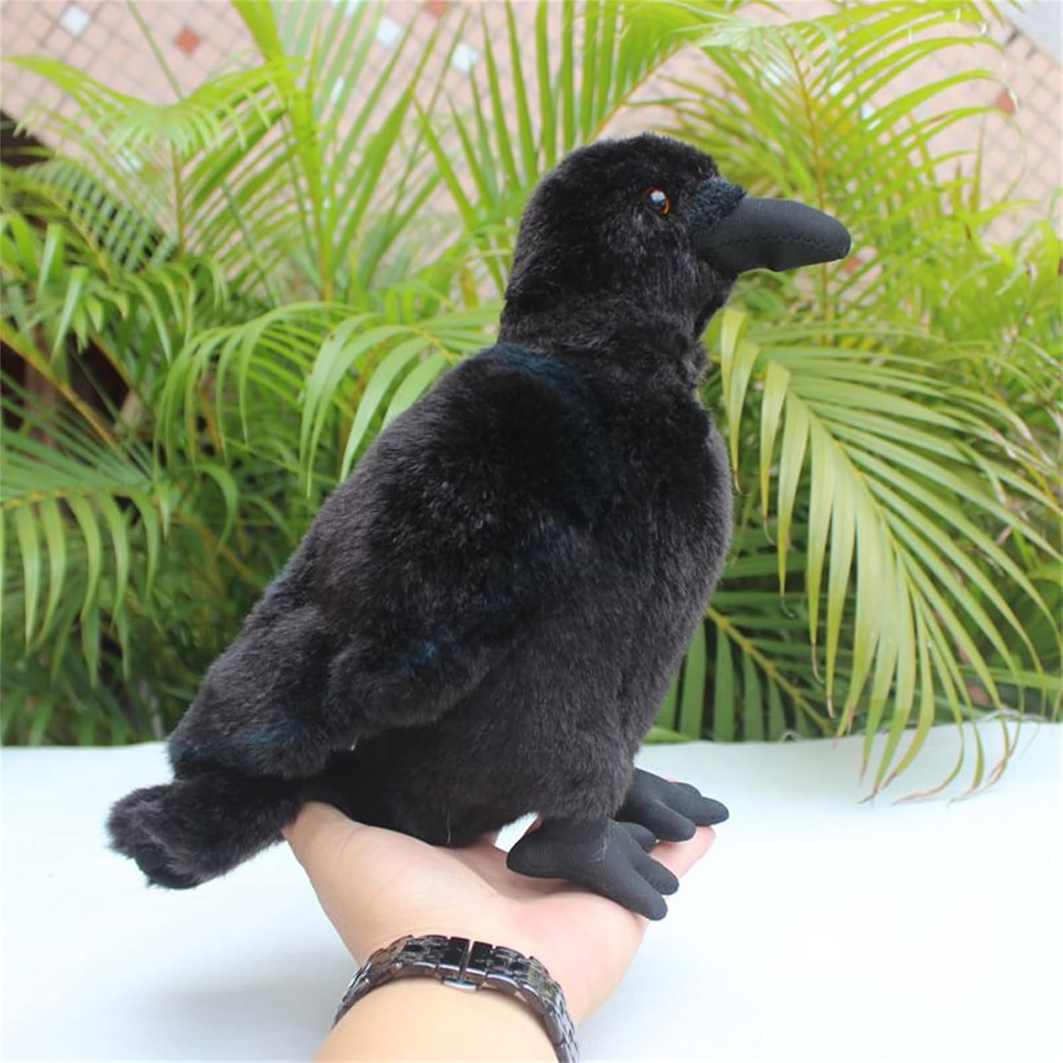 Whrigud Realistic Crow Plush Pillow Toy