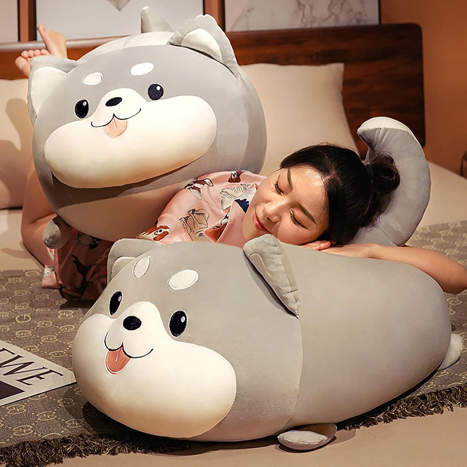 Auspicious Beginning 20 Chubby Husky Plush Pillow