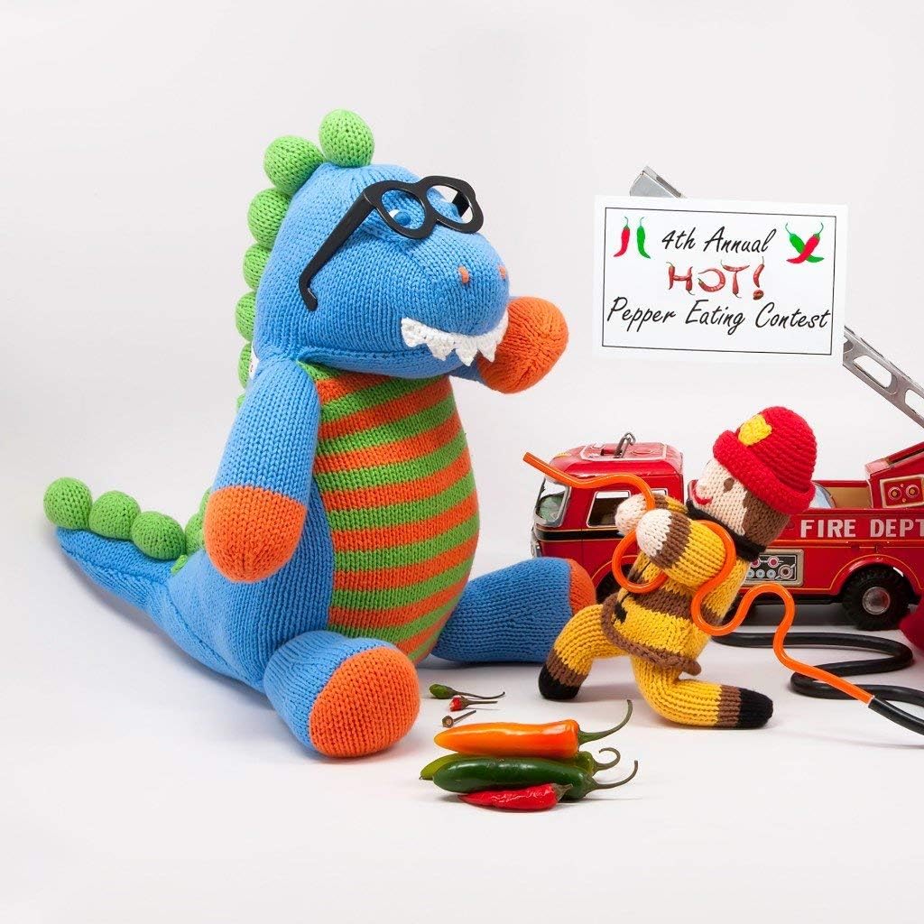 ZUBELS Baby Hand-Knit Frank The Fireman Plush Doll 12-Inch 1