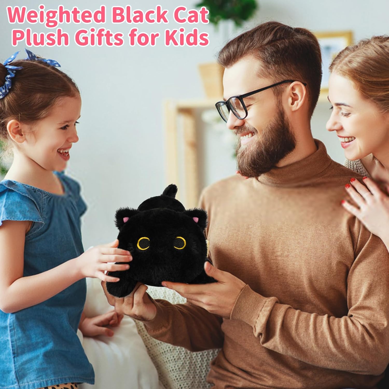 Leokawin Weighted Black Cat Plush Pillow