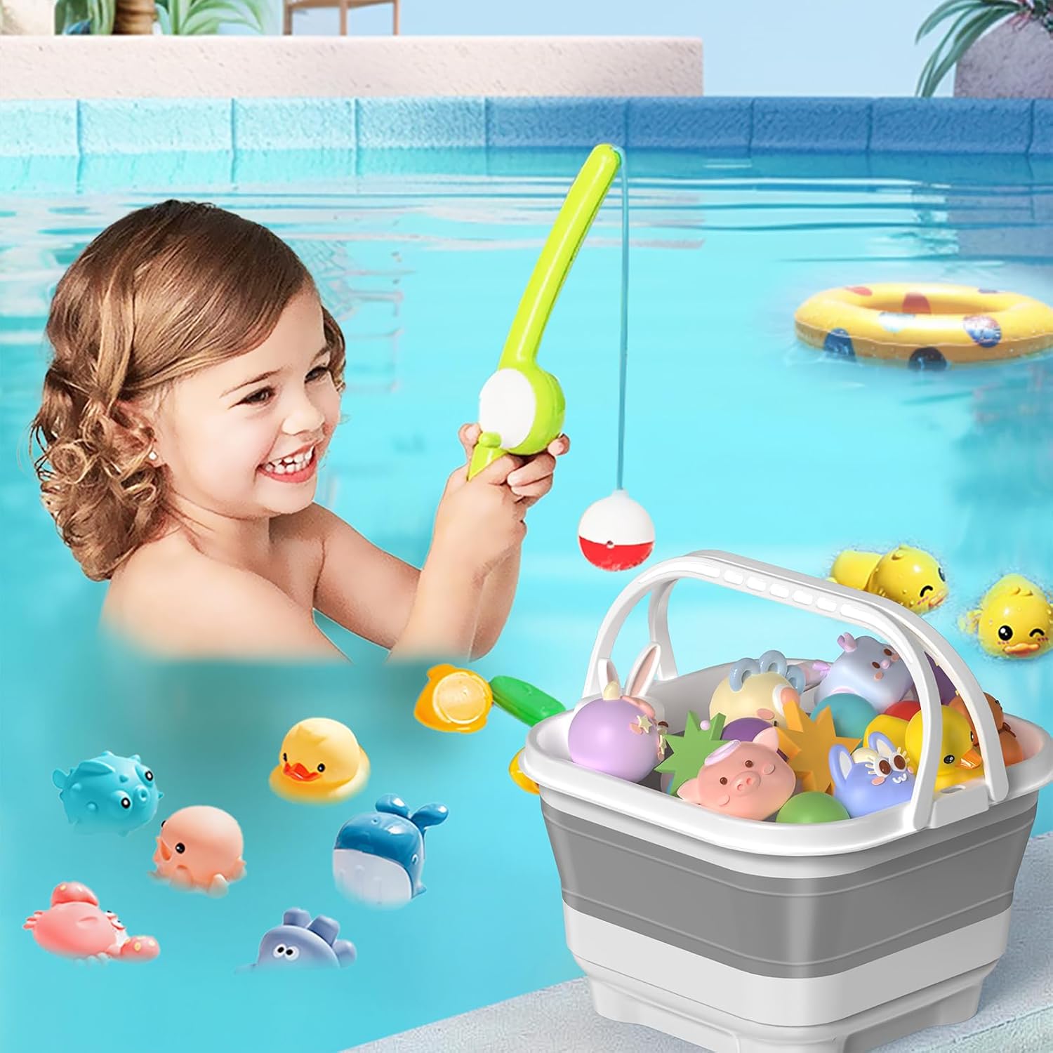 Anivia Foldable Bath Toy Storage Organizer Gray 1