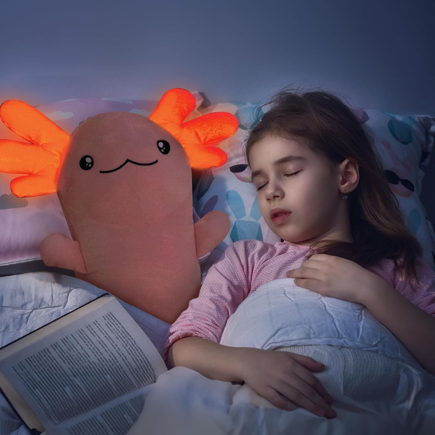 MaoGoLan Glow-in-the-Dark Axolotl Plush Pillow
