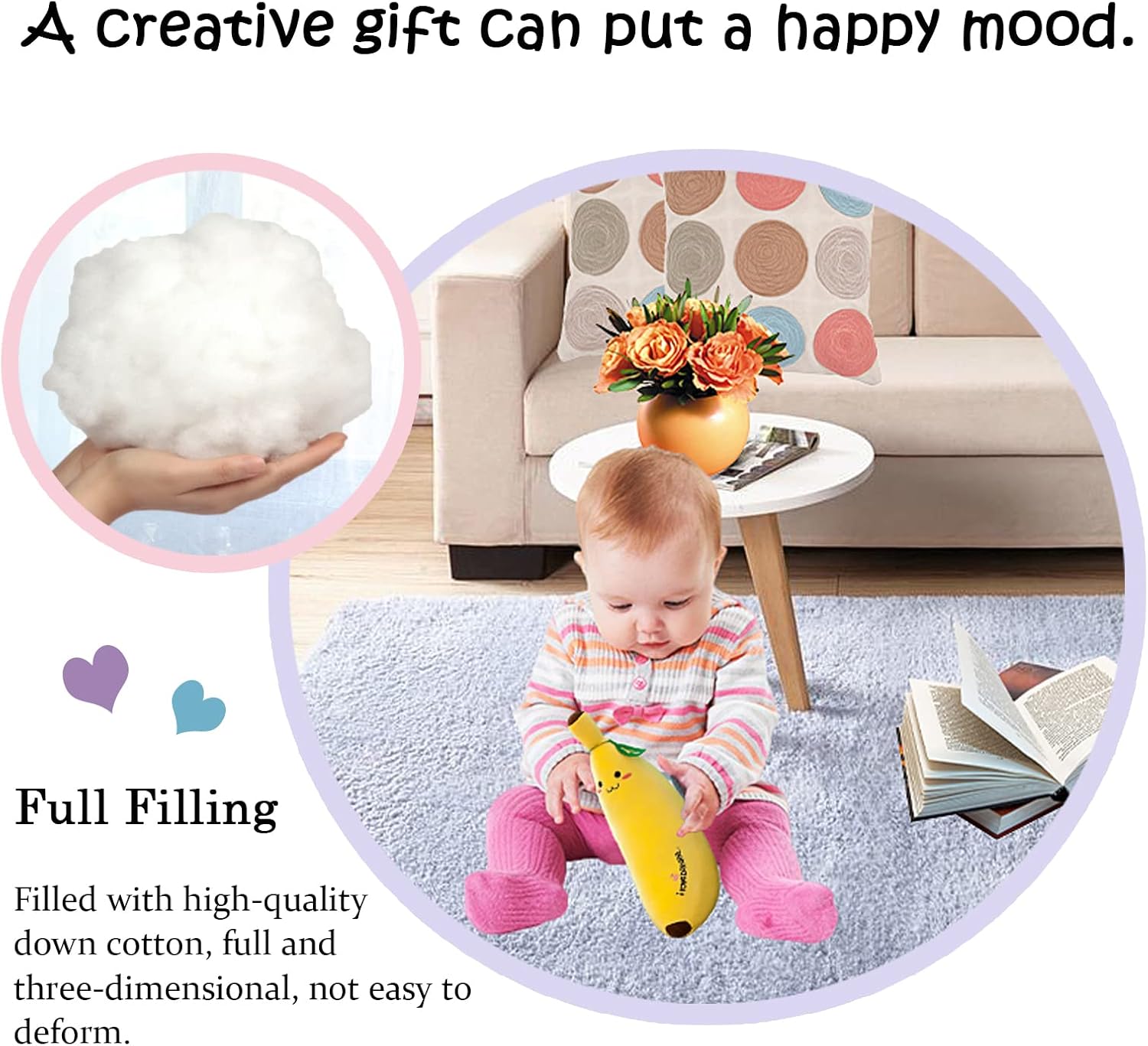 Banana Plush Pillow Stuffed Plushie for Kids 137 Inch