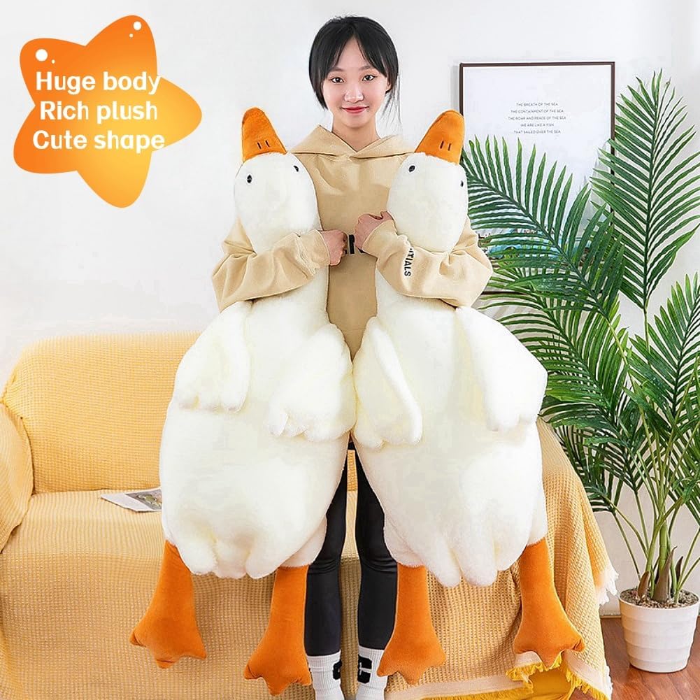 Giant Fat Goose Plush Pillow 63 in Soft Furry Swan Hugging Pillow