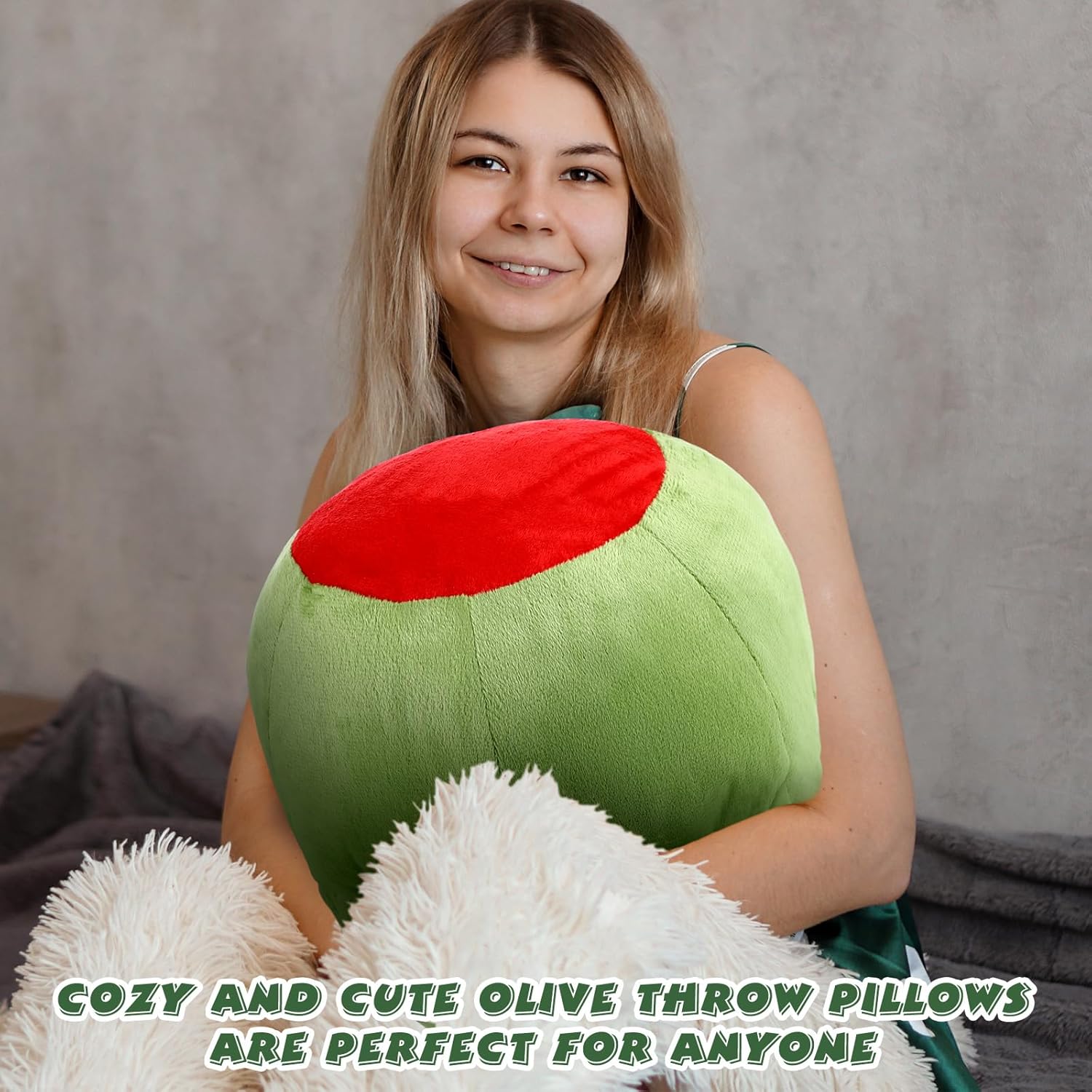 Beeveer Olive Shaped Plush Pillow Cute Hugging Toy