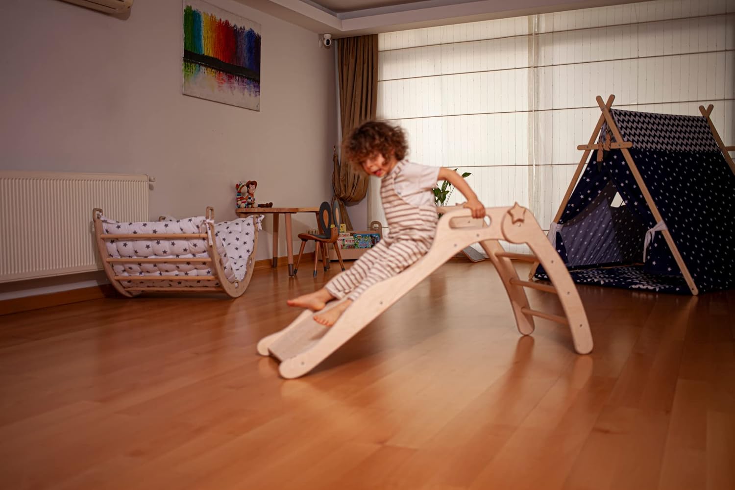 Kidodido Montessori Wooden Freestanding Slide