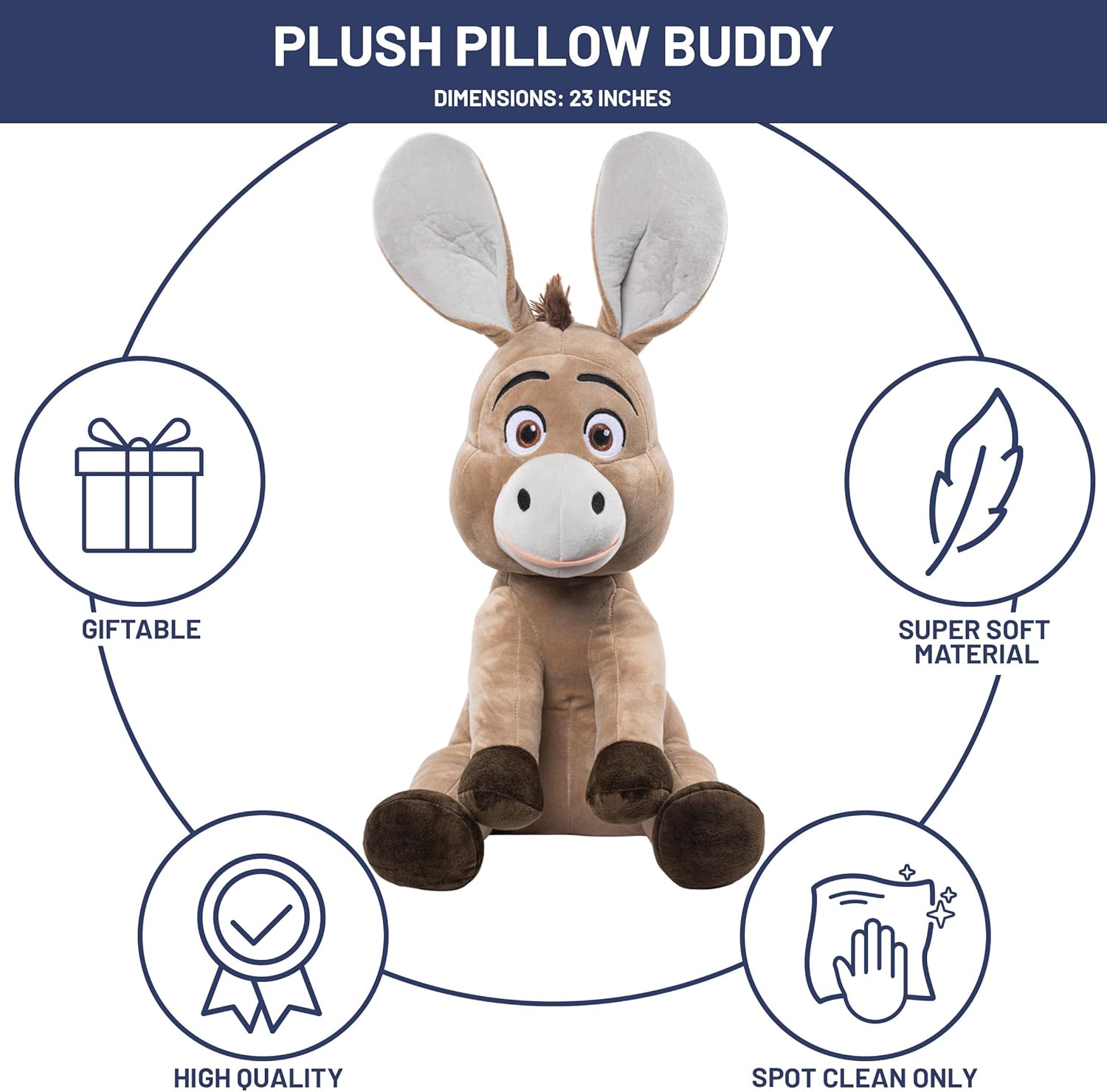 Shrek Donkey Plush Pillow Buddy - 23 Inches