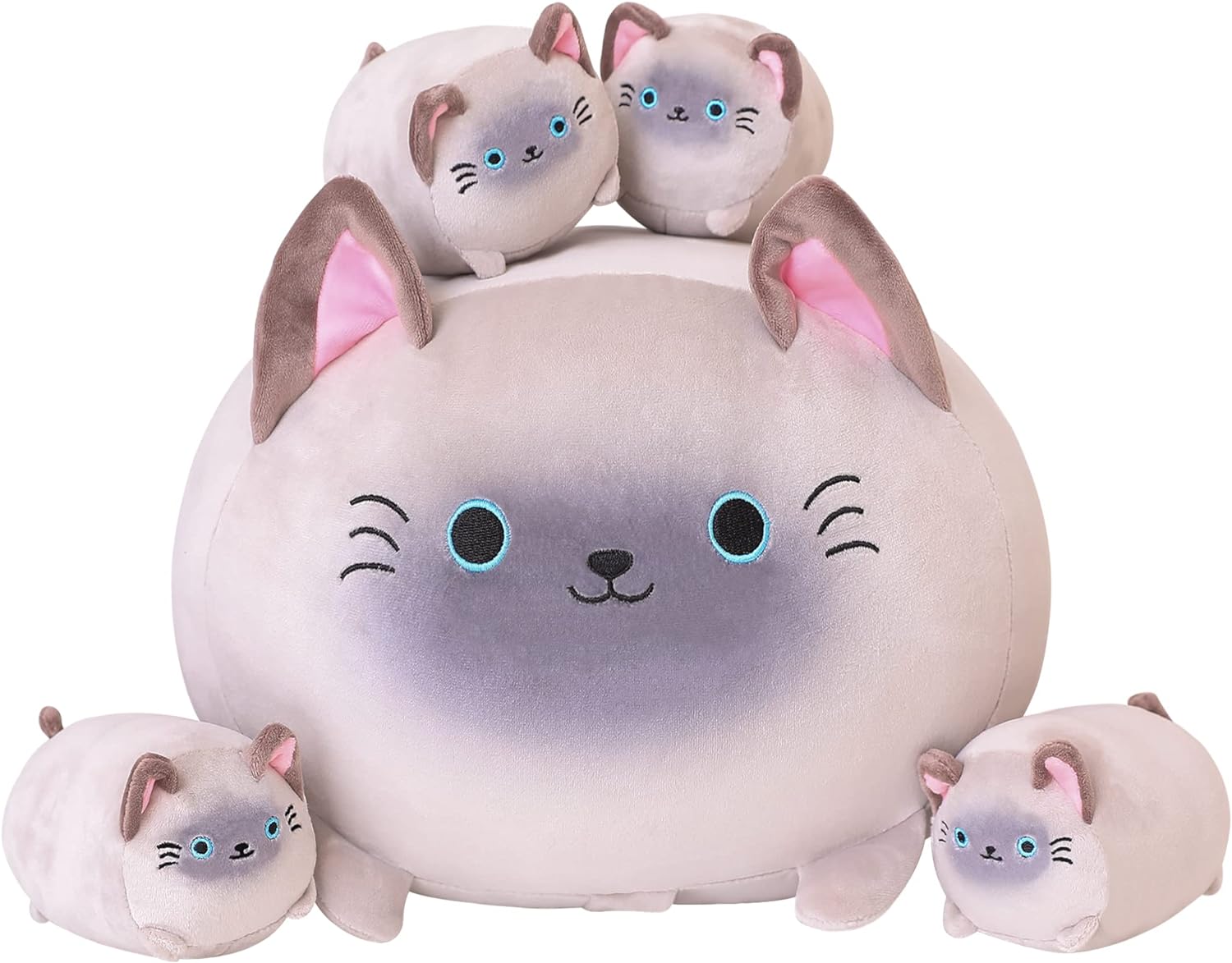 SQEQE Siamese Cat Plush Set 5 in 1 Stuffed Animal Pillow Kids Toy