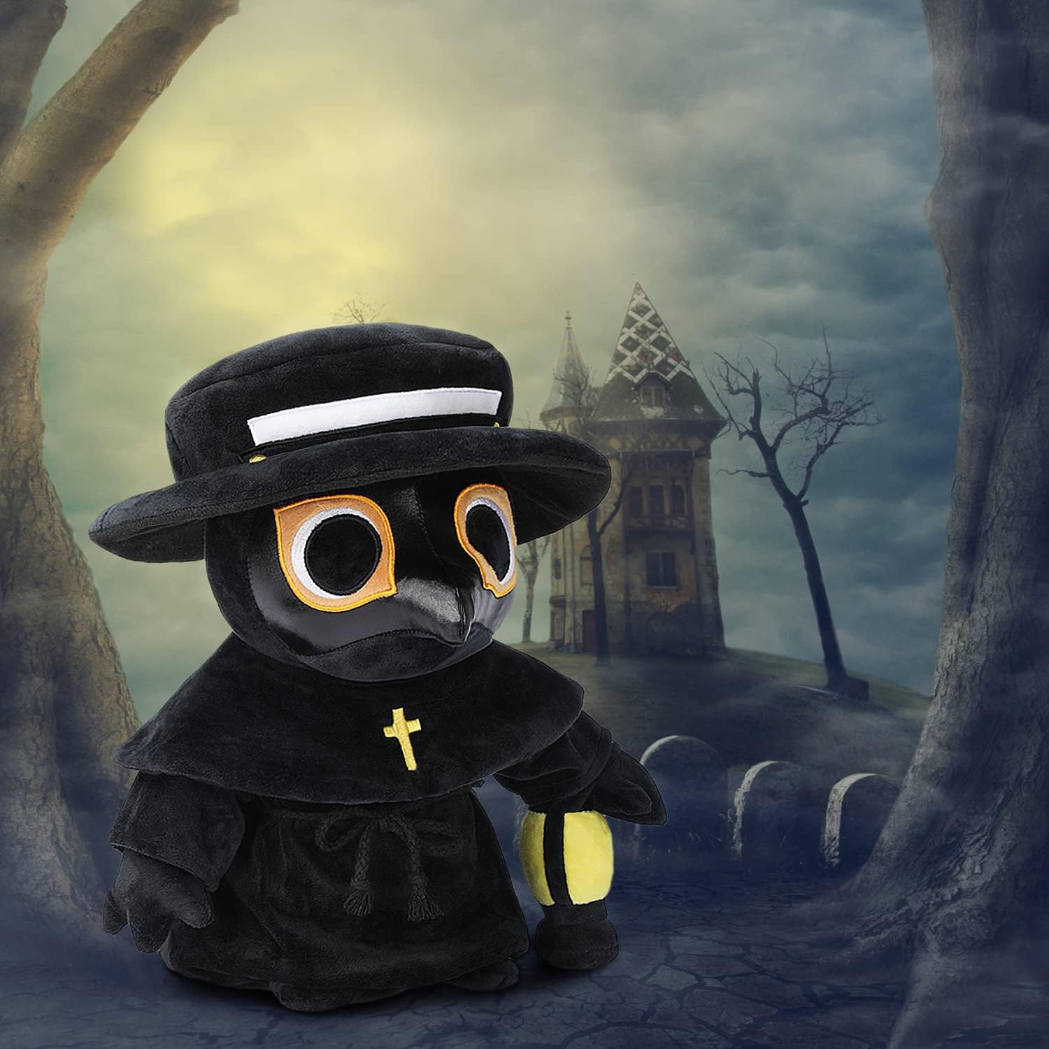 AULUDA Plague Doctor Plush Pillow 16 Inch Weighted Hug Toy