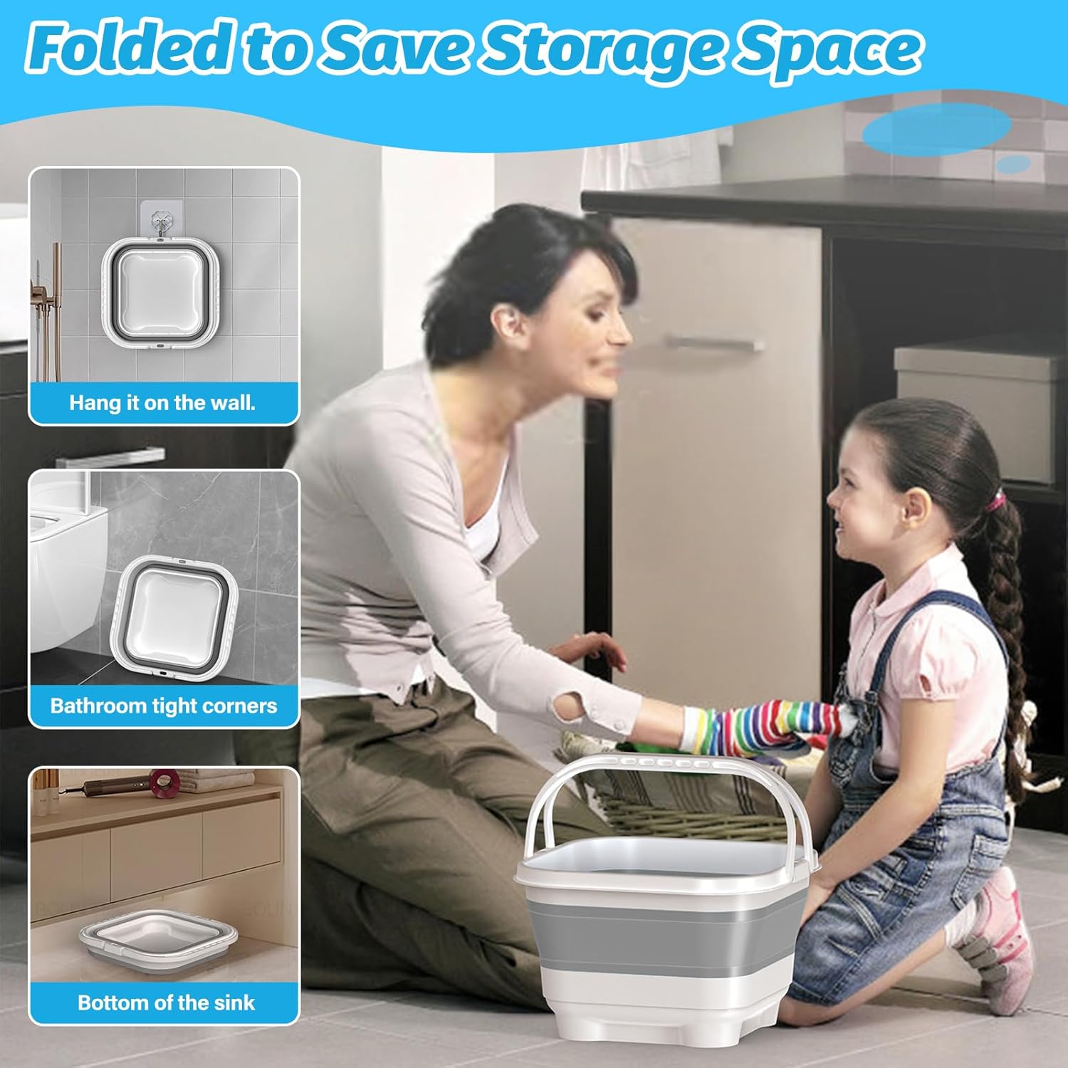 Anivia Foldable Bath Toy Storage Organizer Gray 1