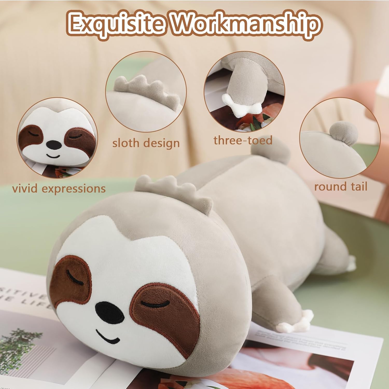 SQEQE Weighted Sloth Plush 236 Inch 31 Lbs