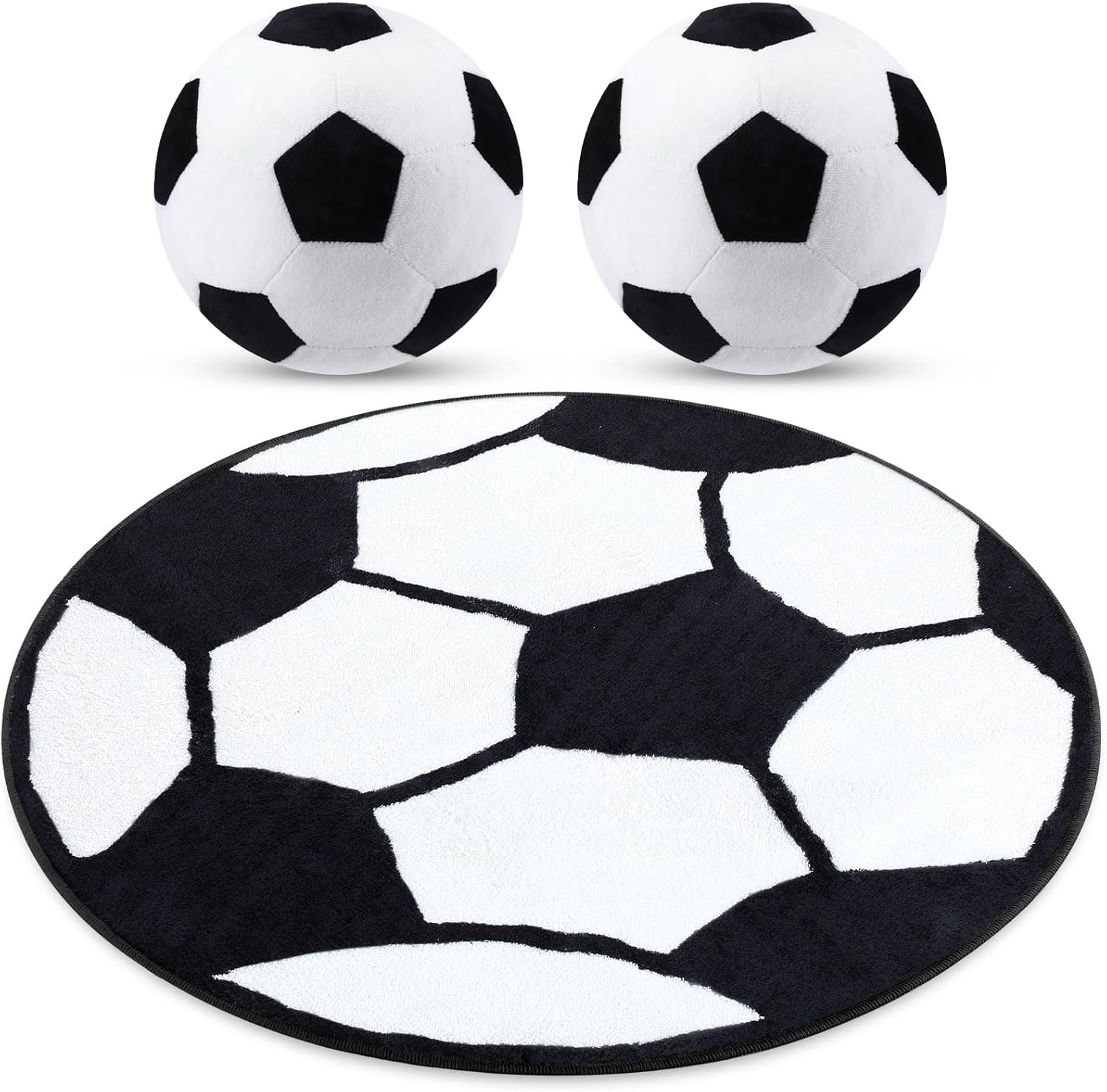 Nuanchu Soccer Plush Pillows and Rug Set