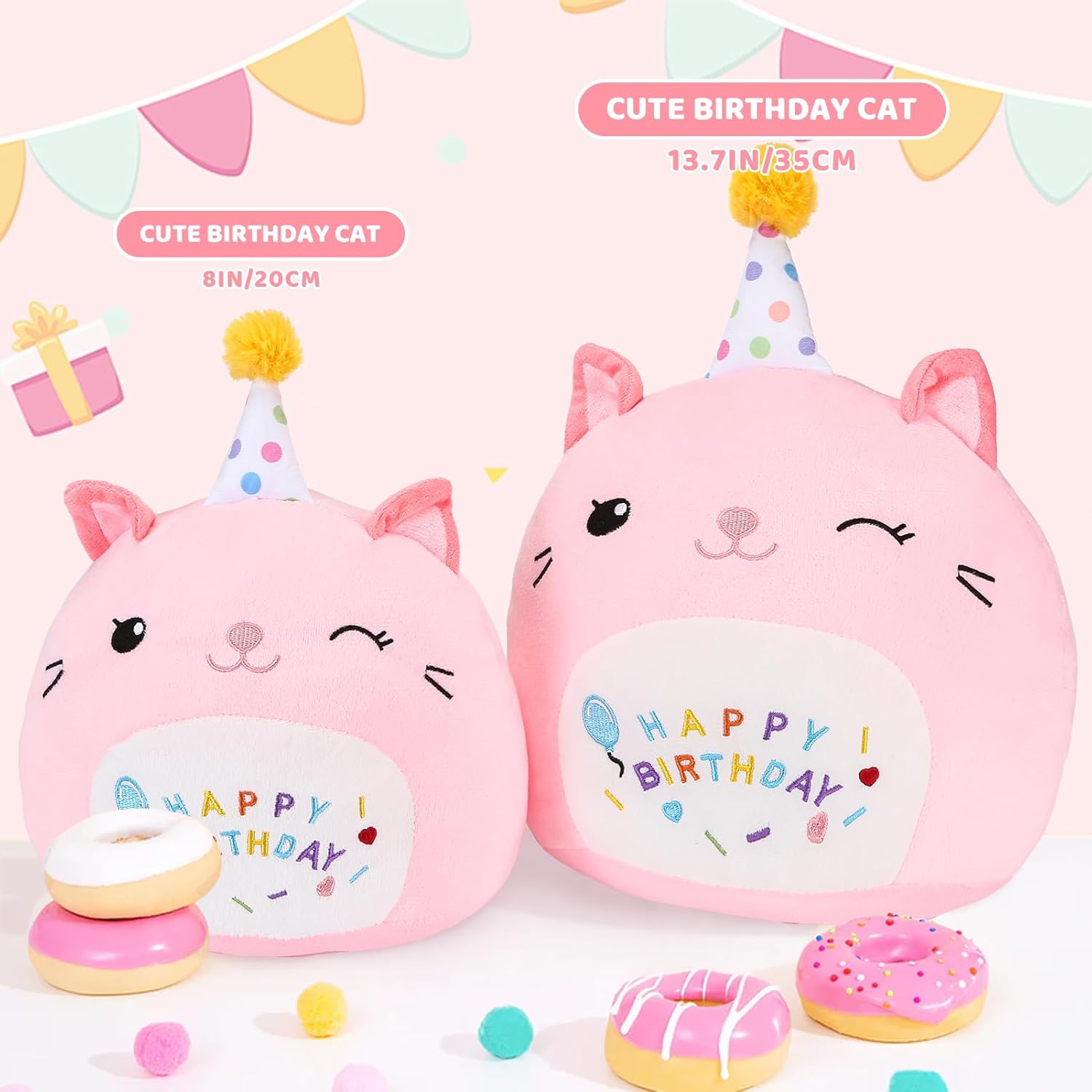 ABEARCAR Cute Cat Plush Birthday Gift 8 Stuffed Animal