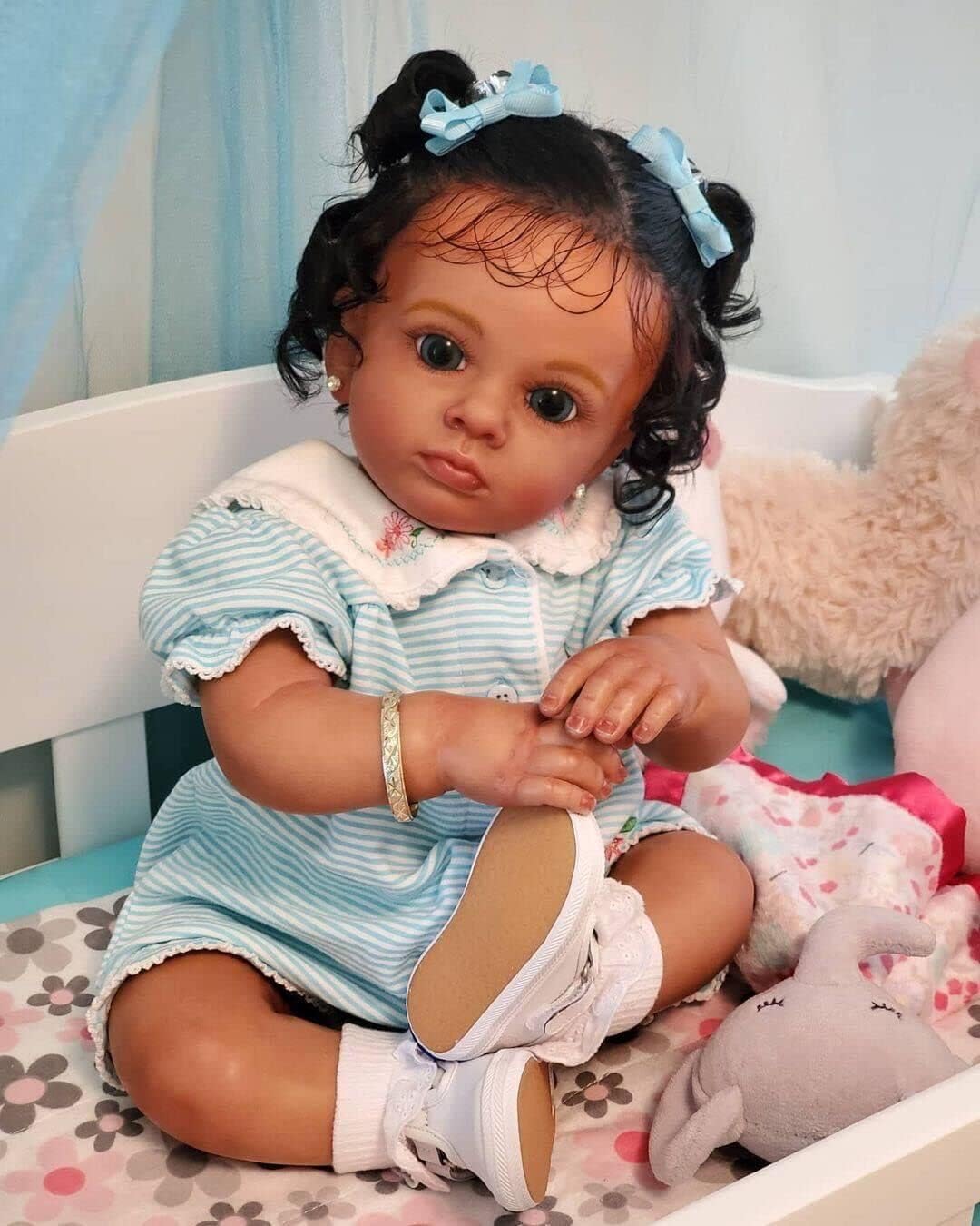 KOKOMANDY Reborn Baby Doll Black Girl 24 Inch