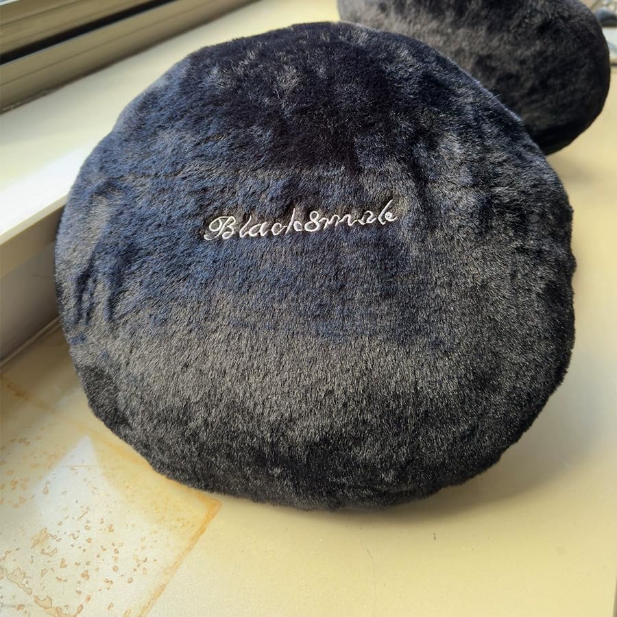 AUCOOMA Billiard Pillow 137 Fluffy 8 Ball Plush Cushion Black