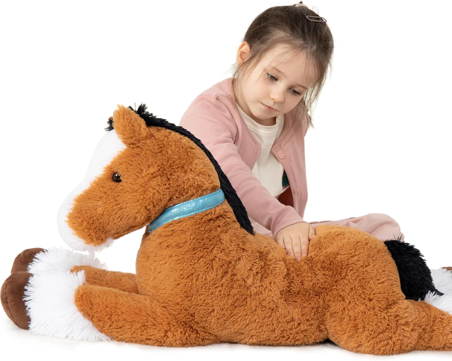 MaoGoLan 33-Inch Brown Plush Horse Pillow Toy