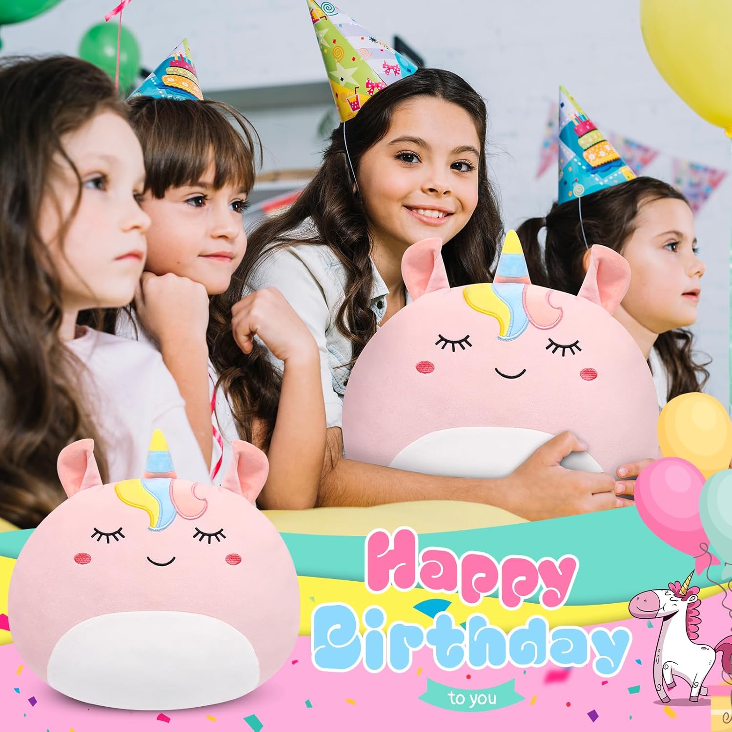 Slojkardon 12 Inch Pink Unicorn Plush Pillow Toy