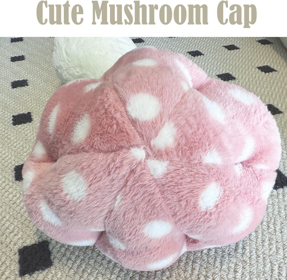 Hofun4U Mushroom Plush Pillow - 39 Inch Pink Stuffed Decorative Pillow