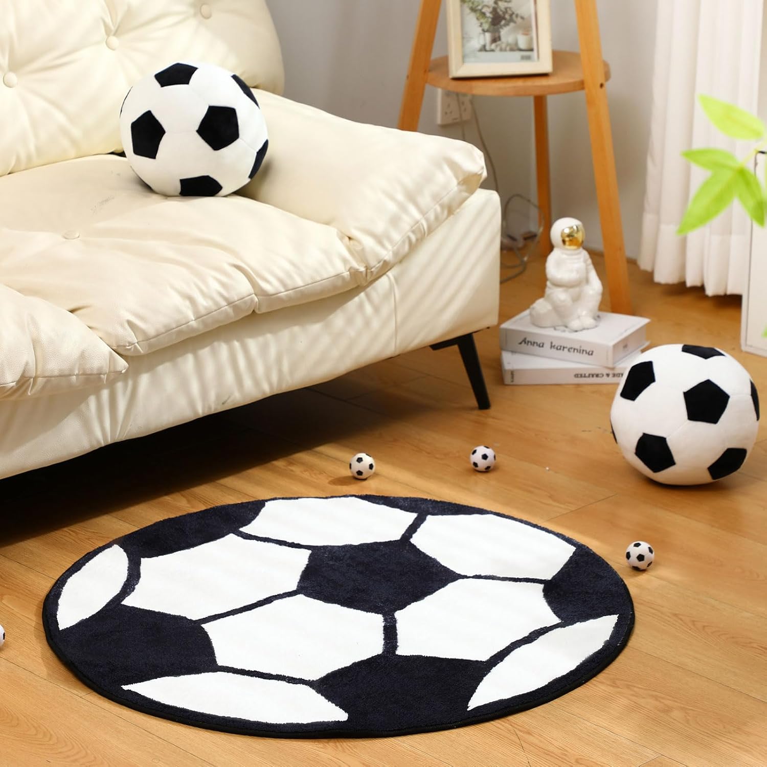 Nuanchu Soccer Plush Pillows and Rug Set