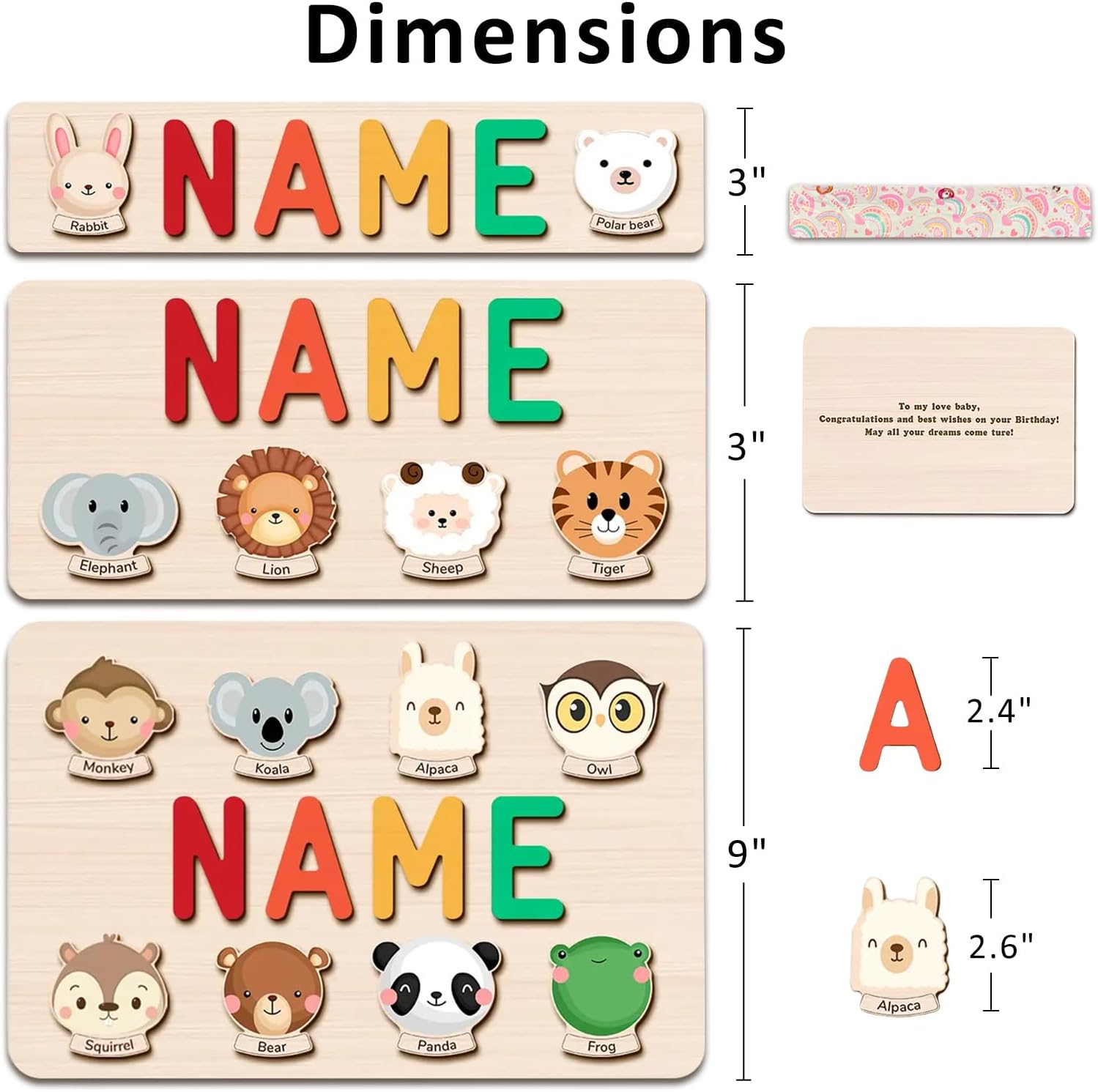 Personalized Name Puzzle with Custom Blessing for Toddlers