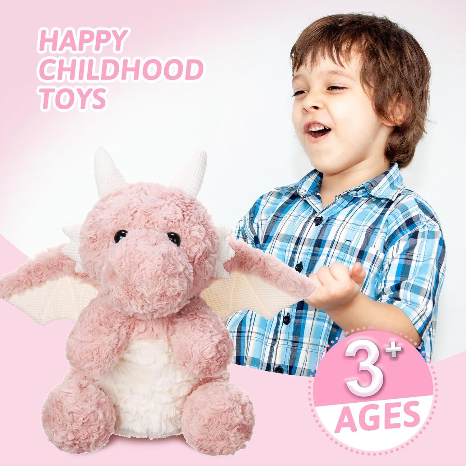 Cute Flying Dragon Plush Toy Pink 788 Inch