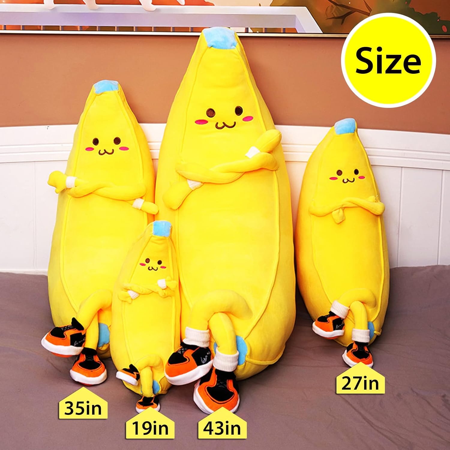 Cute Banana Plush Pillow - Cuddly Stuffed Animal Toy