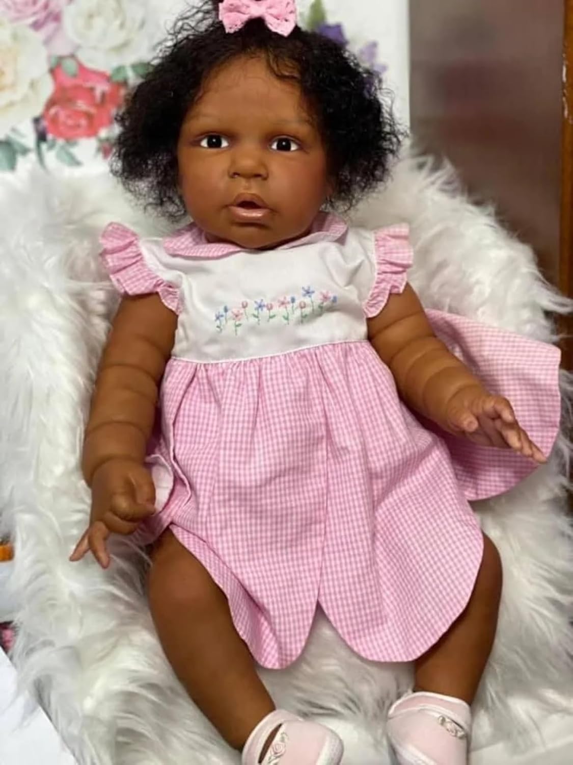 Black Reborn Baby Doll 24 Inch Realistic Girl