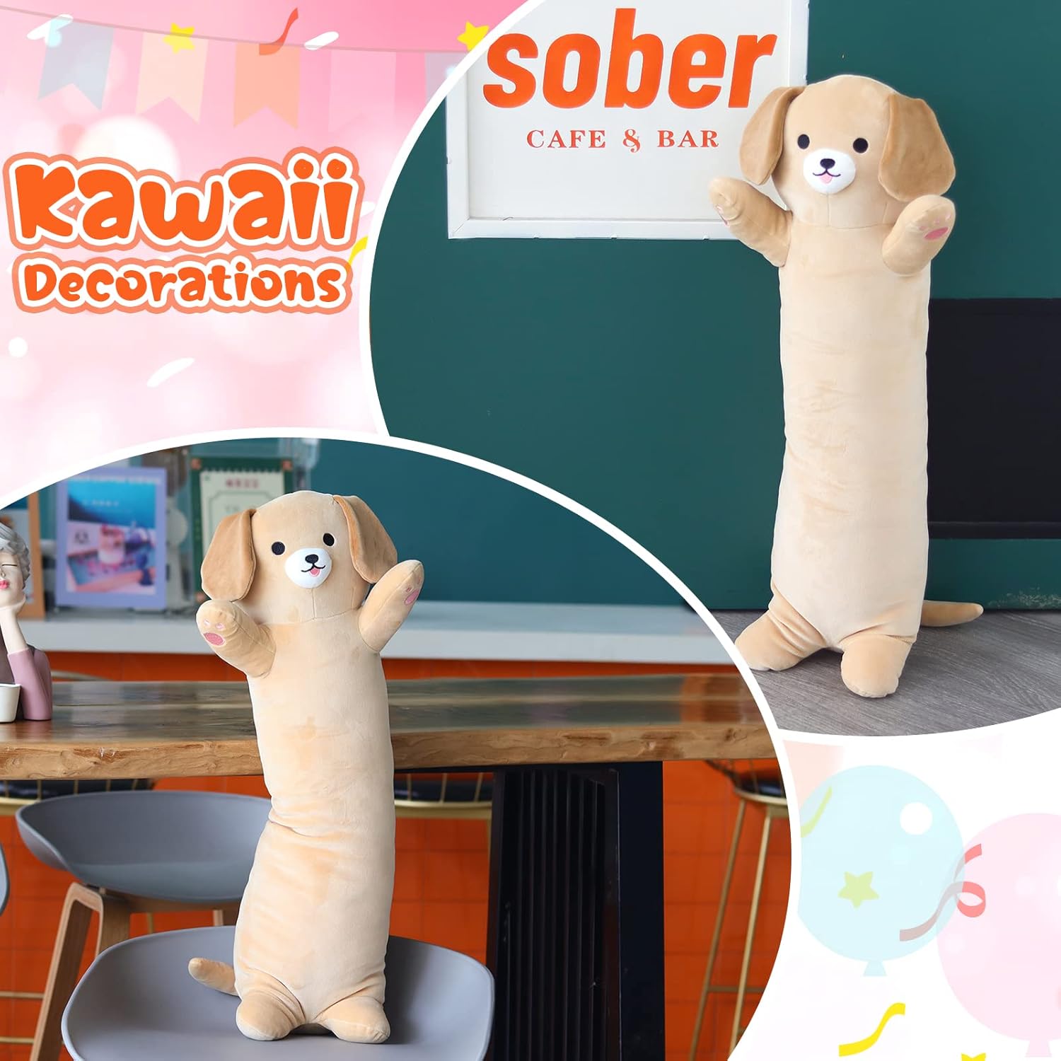 JIAJEGTGT Long Dog Plush Pillow 26 Inch