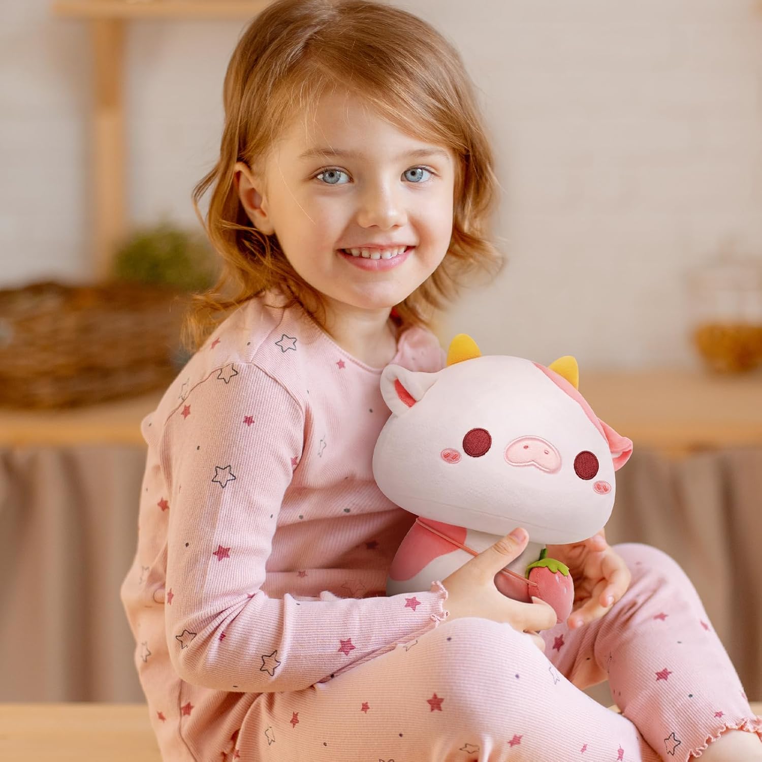 Scented Plush Strawberry Cow Pillow