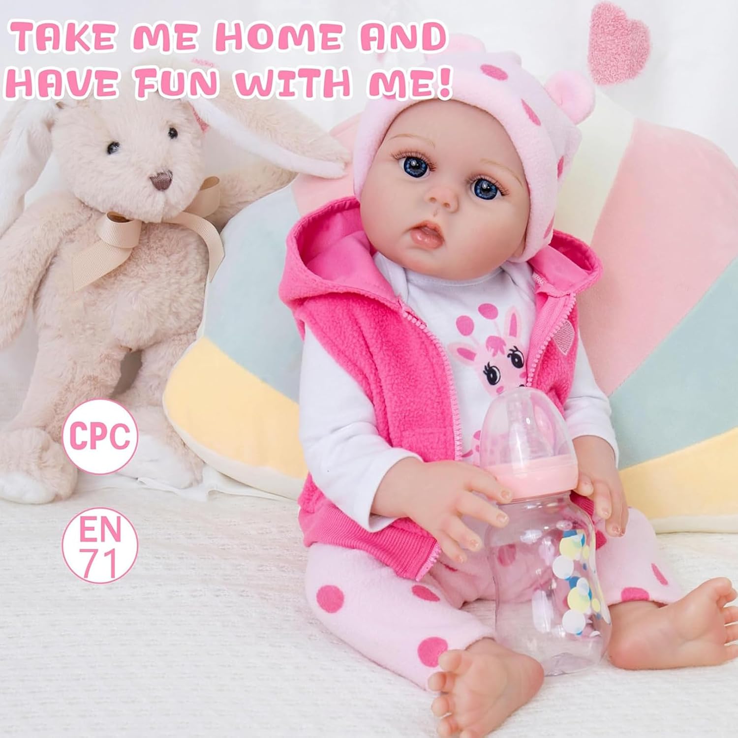 HEHUZY 22 Inch Realistic Reborn Baby Doll Girl
