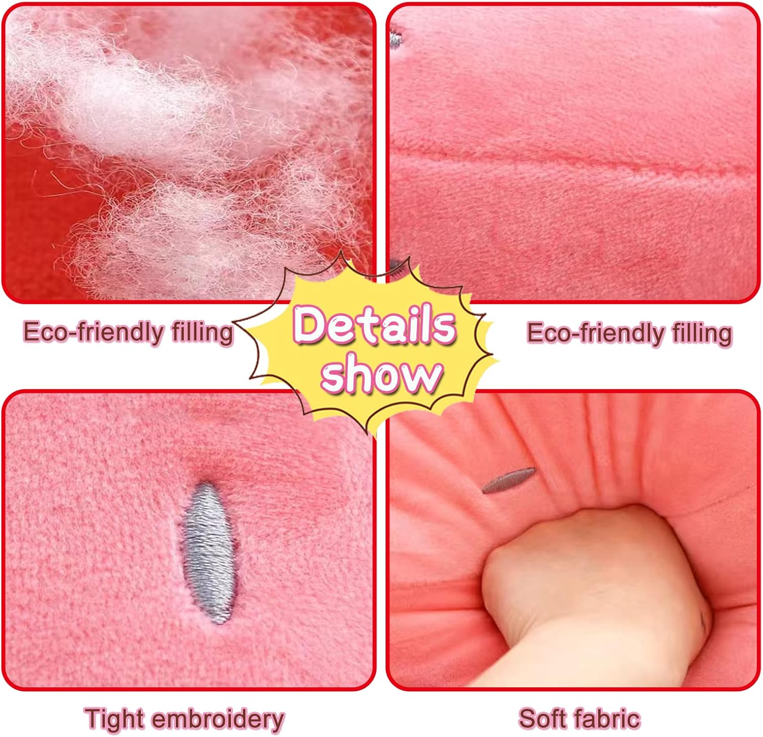 PUXU Cute Strawberry Plush Pillow for Kids