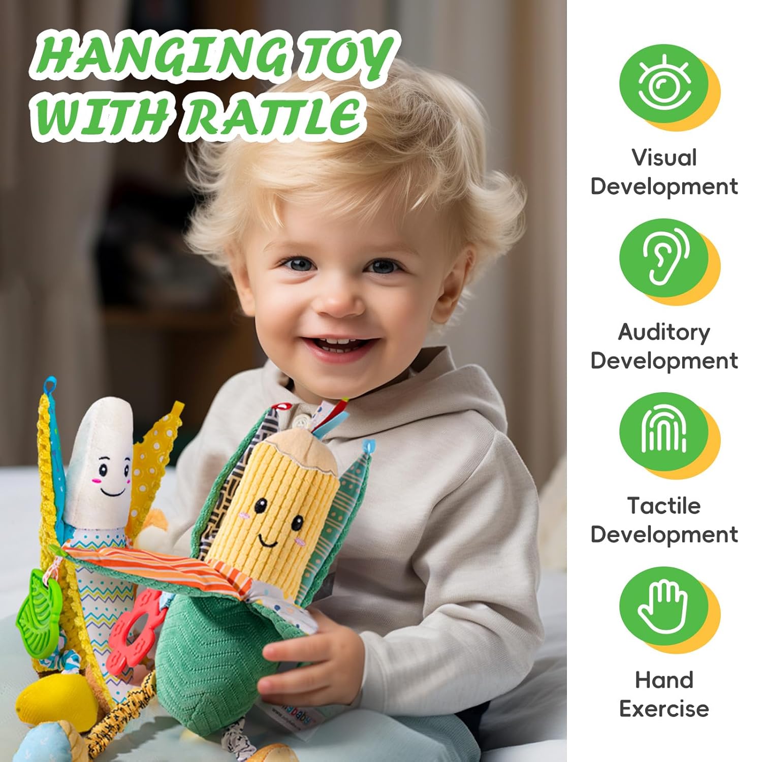 Jollybaby Baby Rattles Hanging Toys for Car Seat Crib Stroller Gym