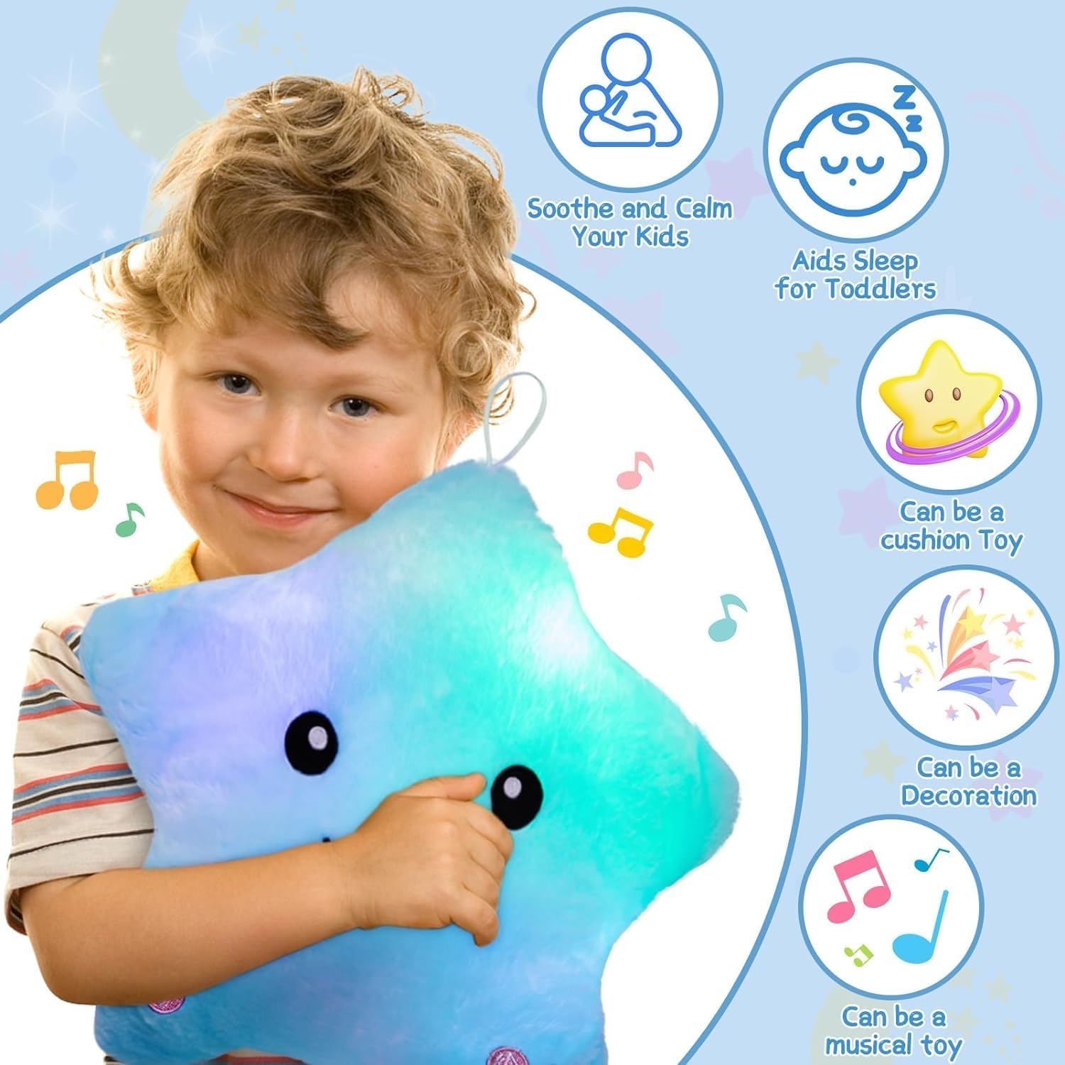 Subao Sensory Pillow with Light Music for Kids