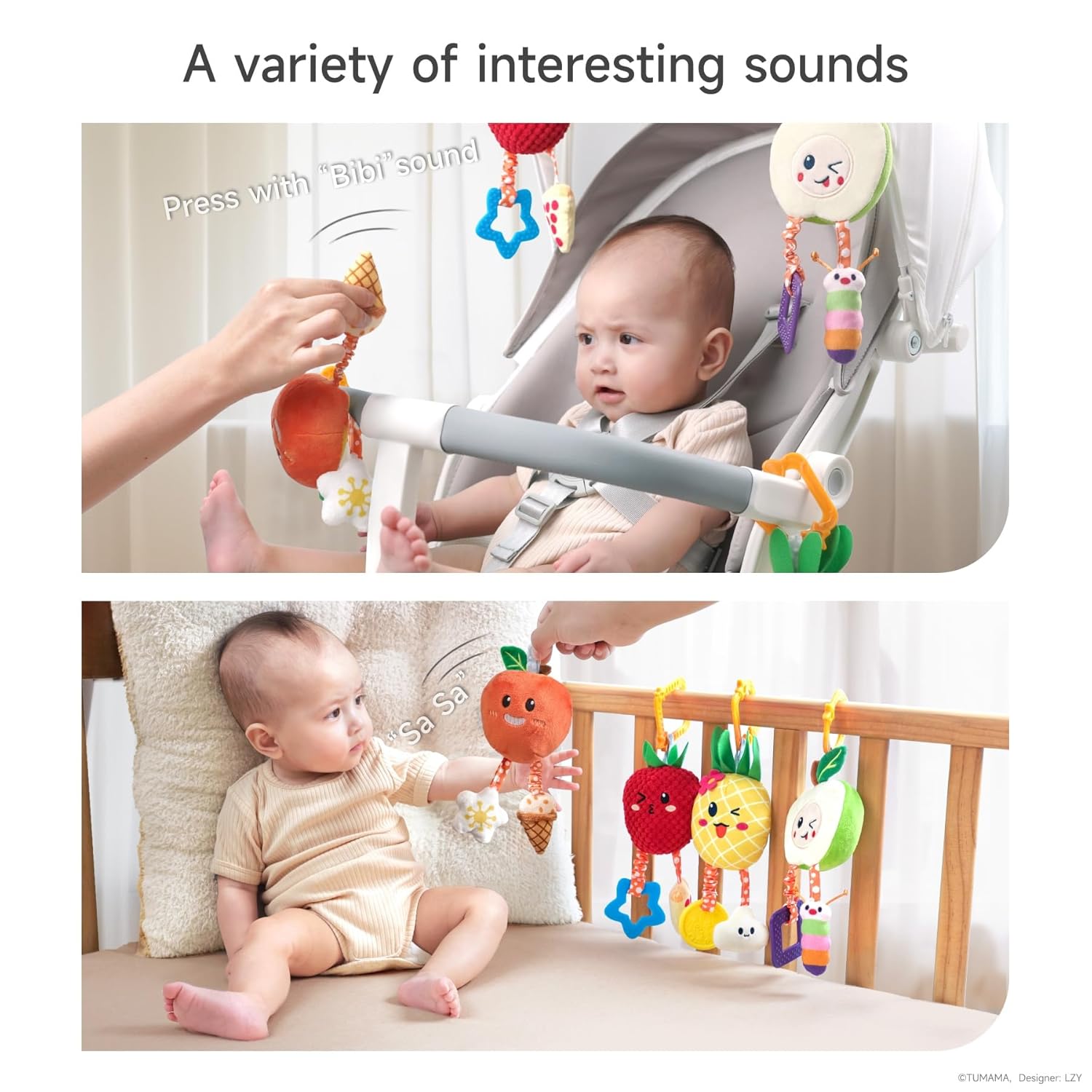 OR OR TU Baby Fruit Rattles for 3-12 Months