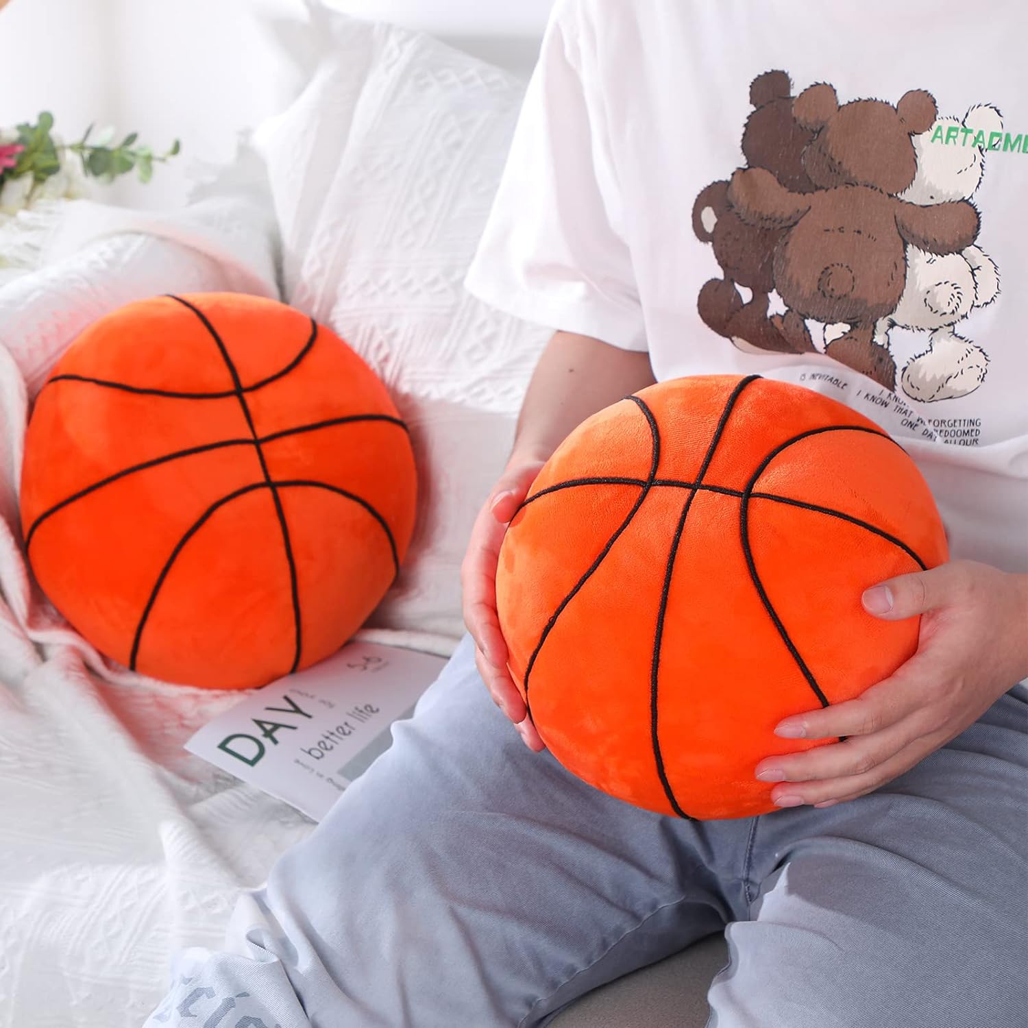 HyDren 2 Pcs Plush Basketball Pillows