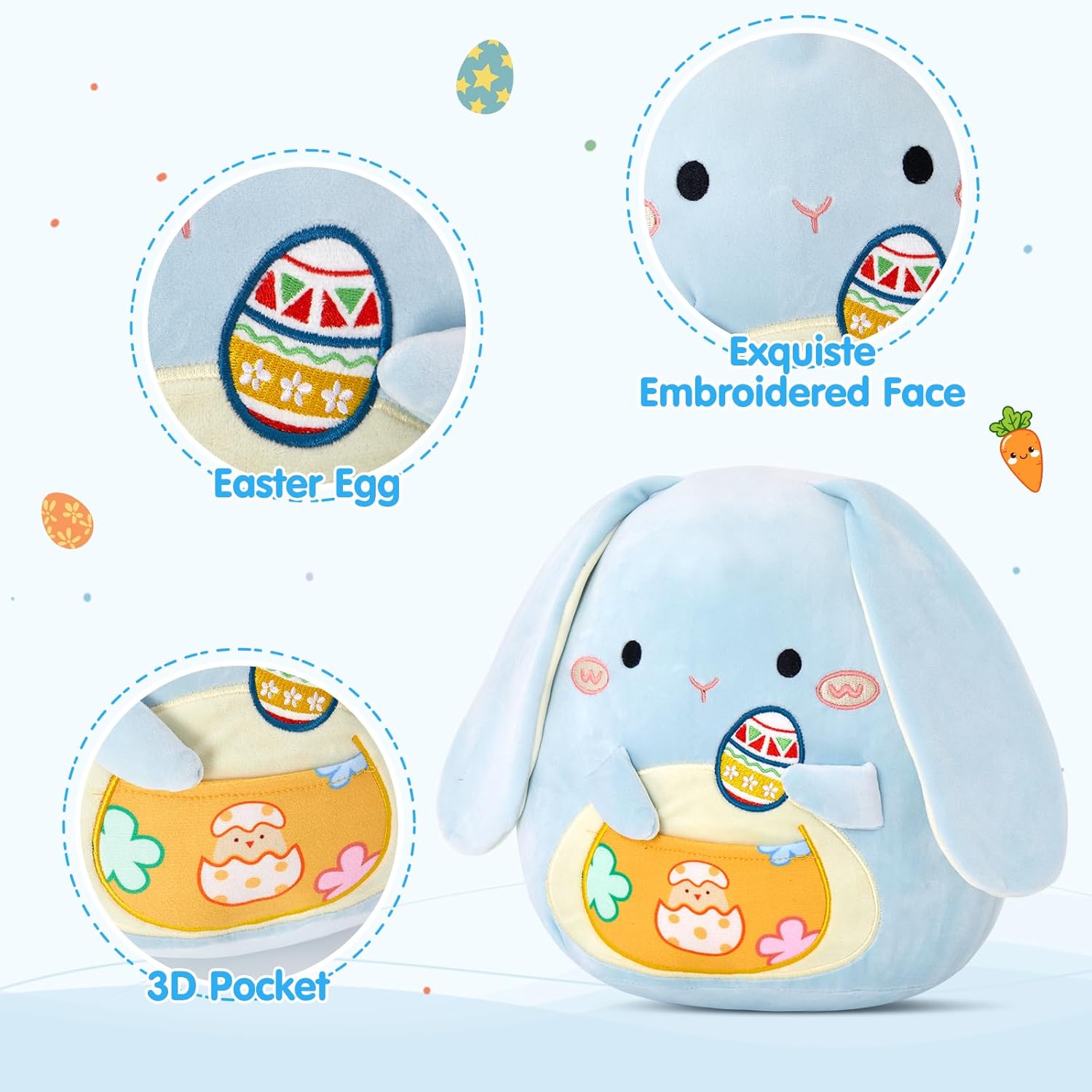 HappySpot Easter Bunny Plush Pillow 12 Inch 1