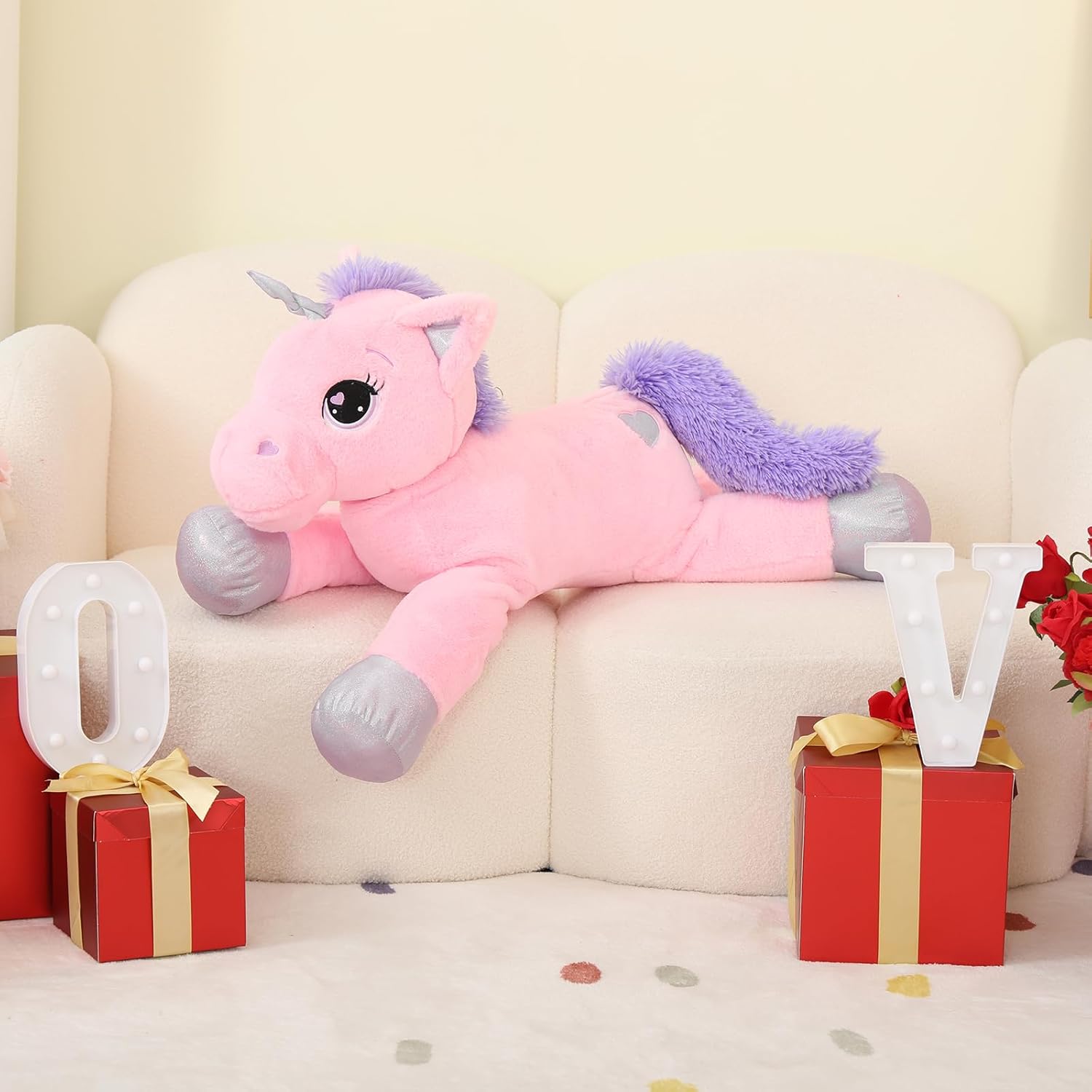 Lanmore 24 Unicorn Plush Pillow for Girls