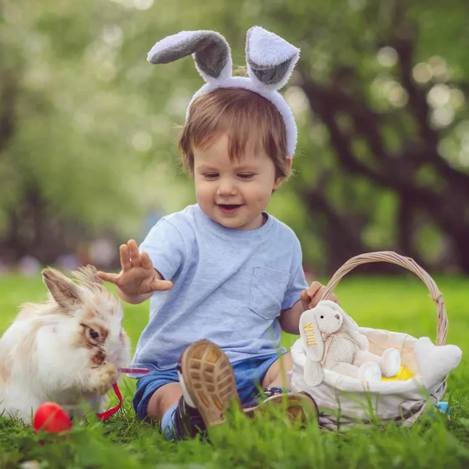 Personalized Embroidered Plush Bunny with Childs Name 1