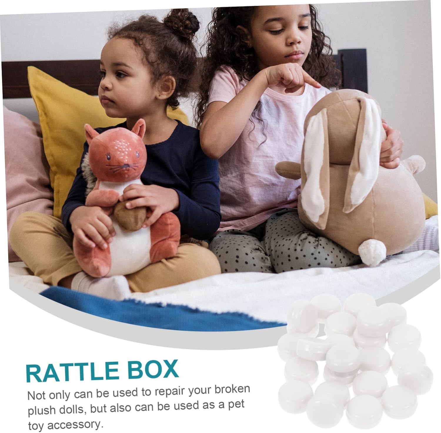 HOMSFOU Rattle Set for Plush Dolls and Baby Toys